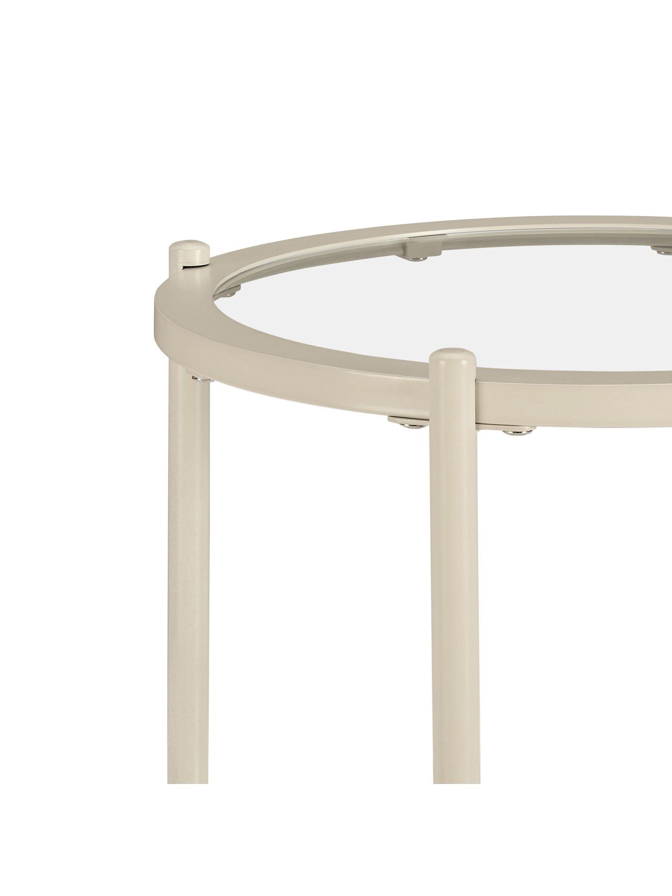 Image 4 of 4 of Dusk Glass Round Side Table - Stone