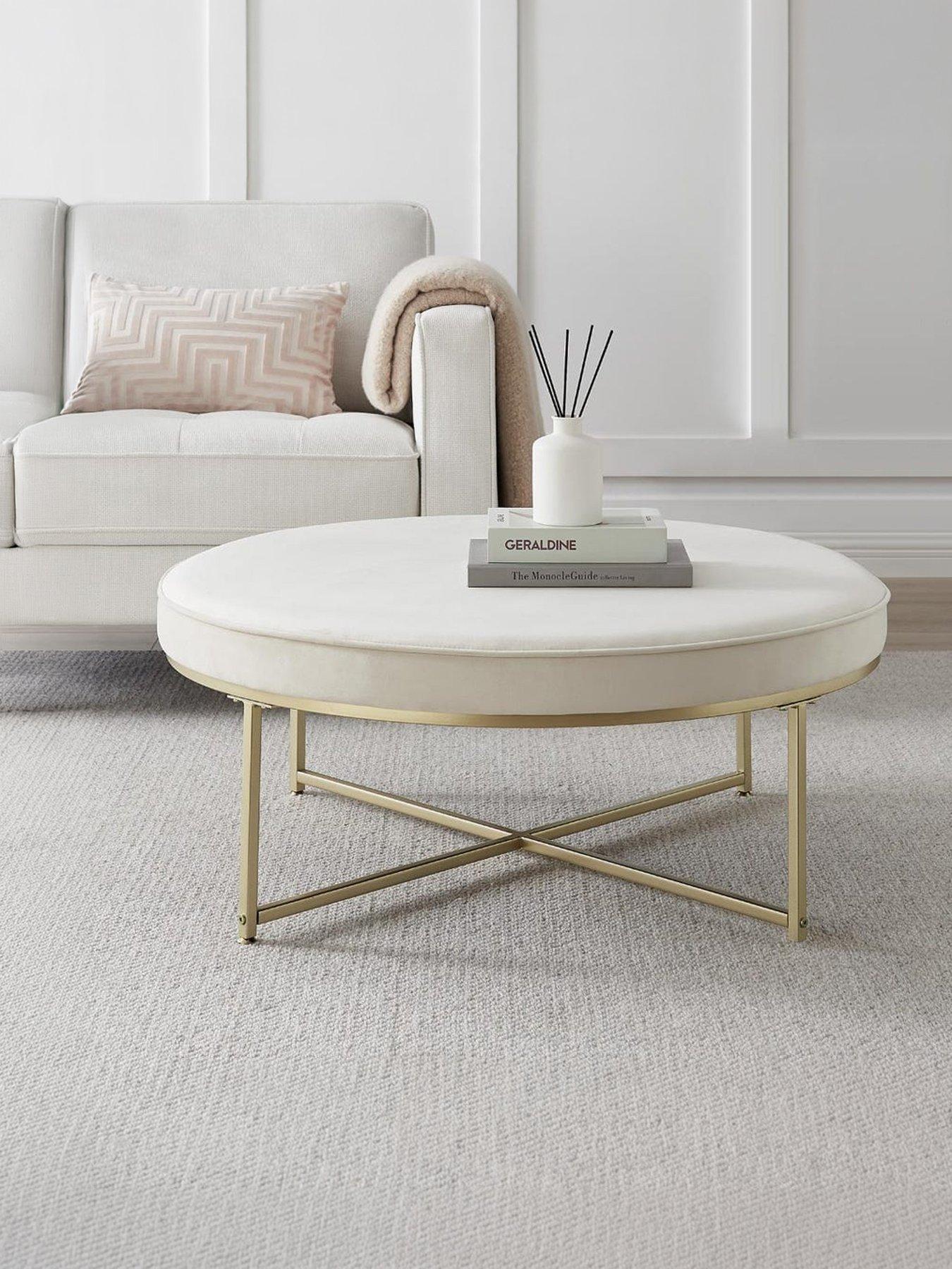 Dusk Northwich Round Pouffe - Ecru