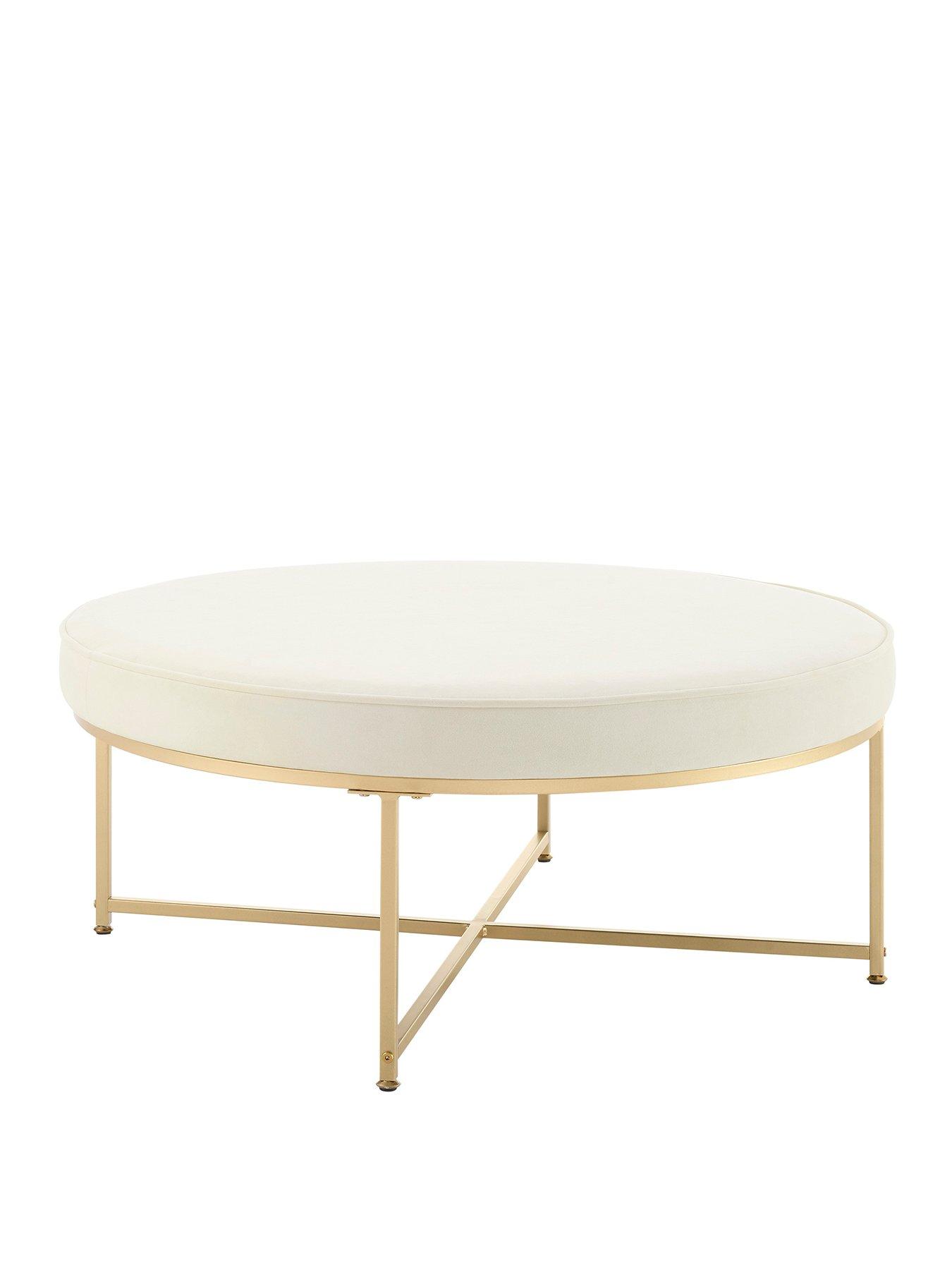 Image 2 of 6 of Dusk Northwich Round Pouffe - Ecru