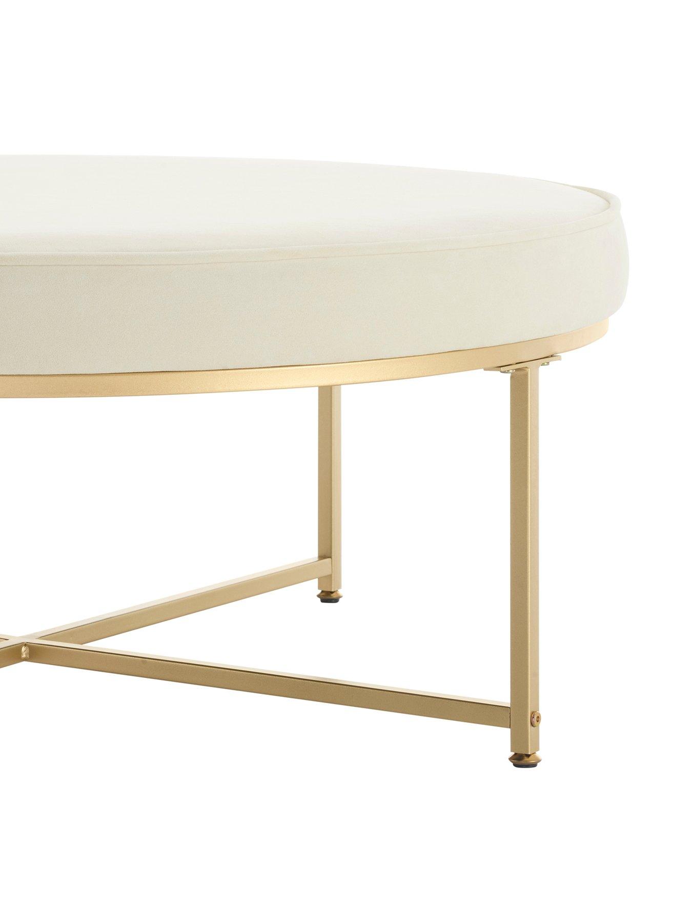 Image 3 of 6 of Dusk Northwich Round Pouffe - Ecru