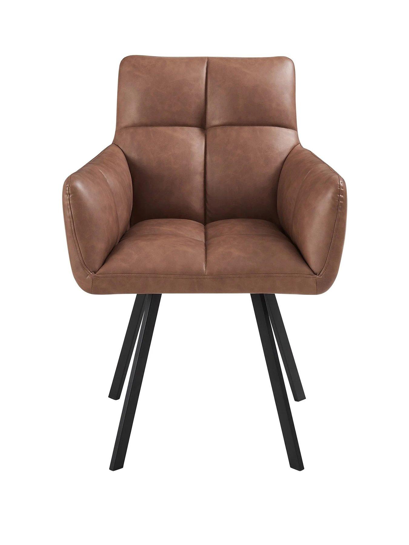 Image 2 of 6 of Dusk Brooke Dining Chair - Faux Leather - Tan