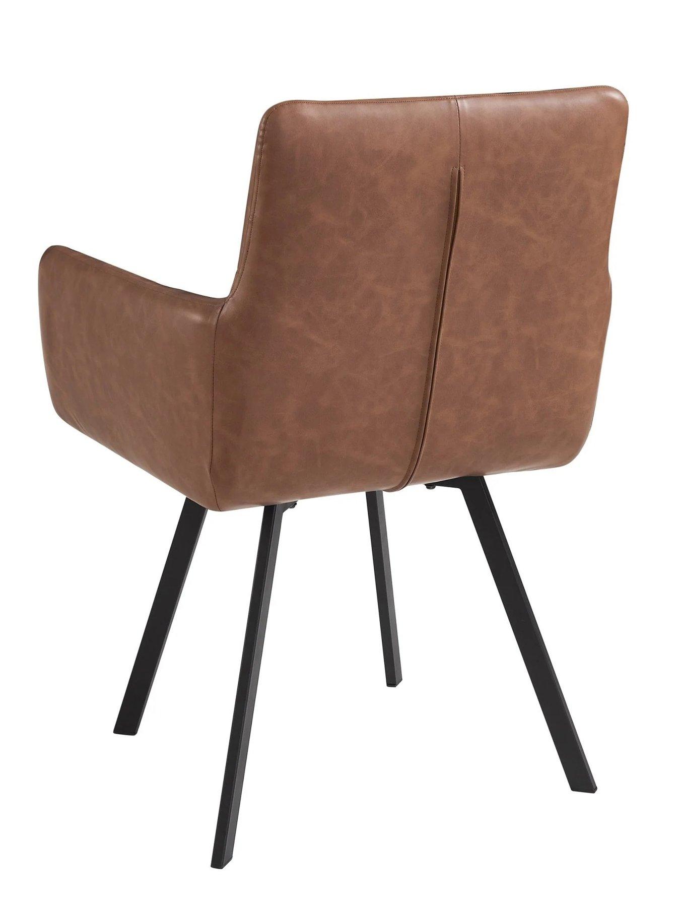Image 4 of 6 of Dusk Brooke Dining Chair - Faux Leather - Tan