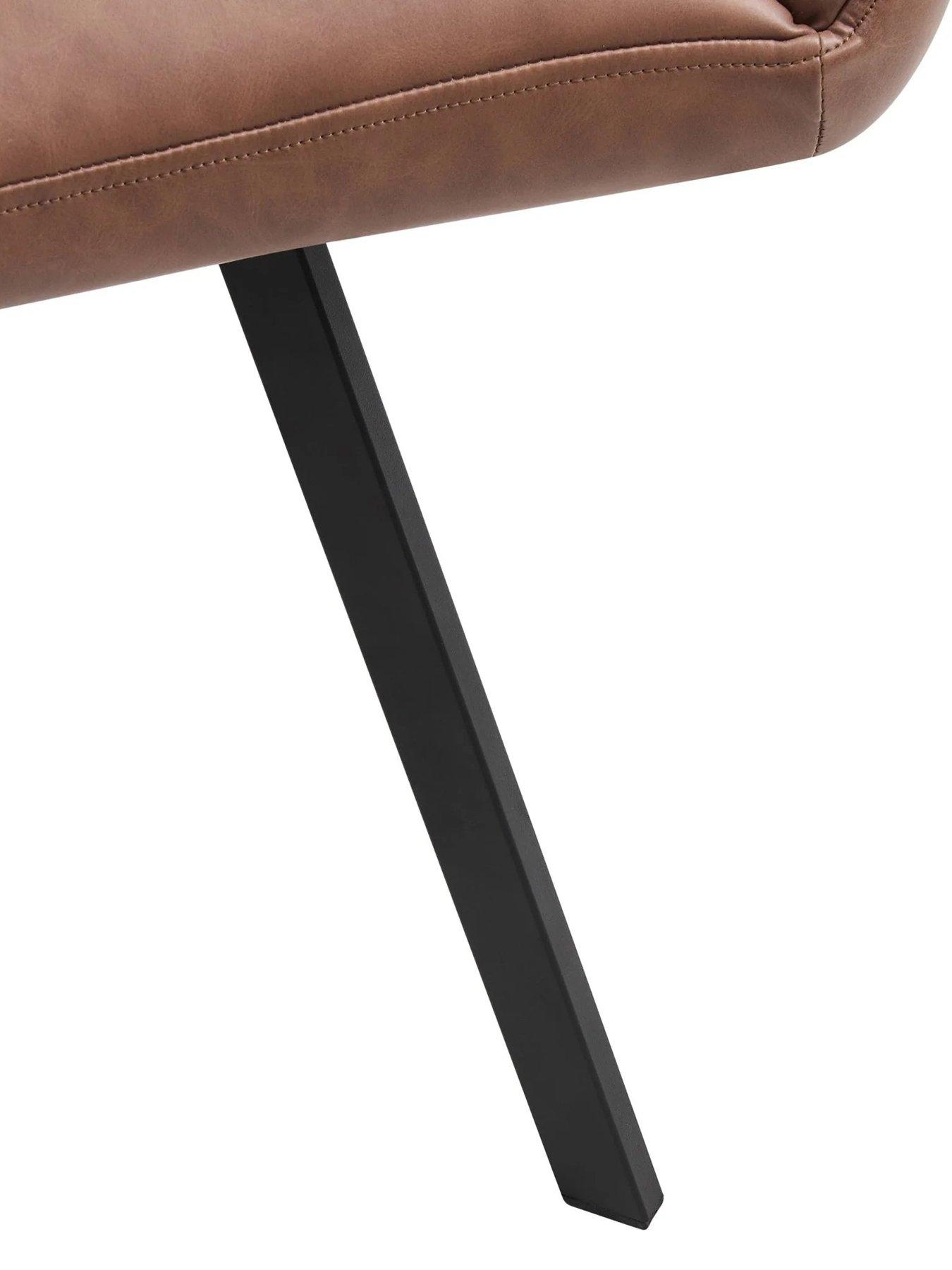 Image 5 of 6 of Dusk Brooke Dining Chair - Faux Leather - Tan