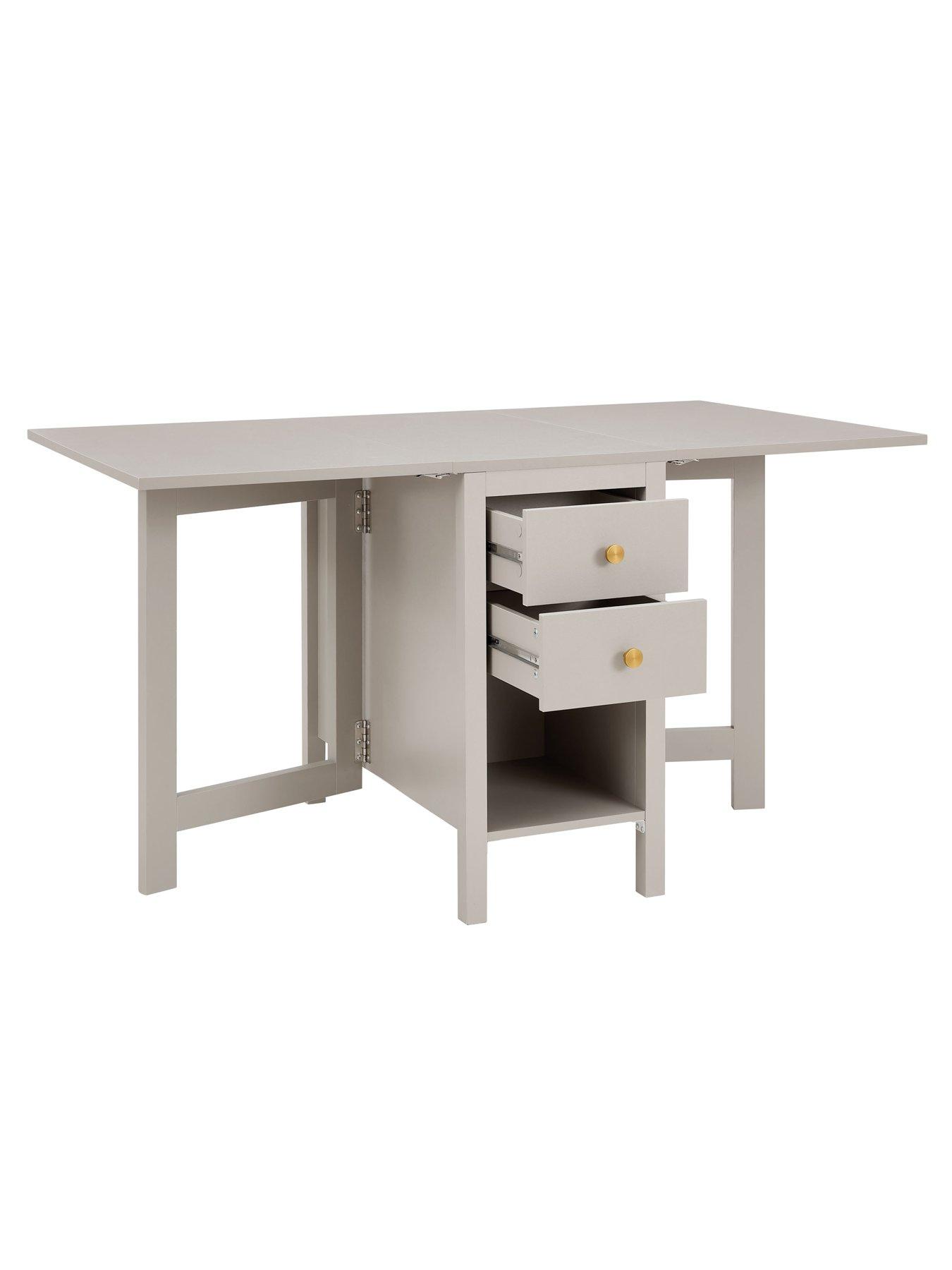  image of dusk-charlie-2-4-seater-folding-dining-table-taupe