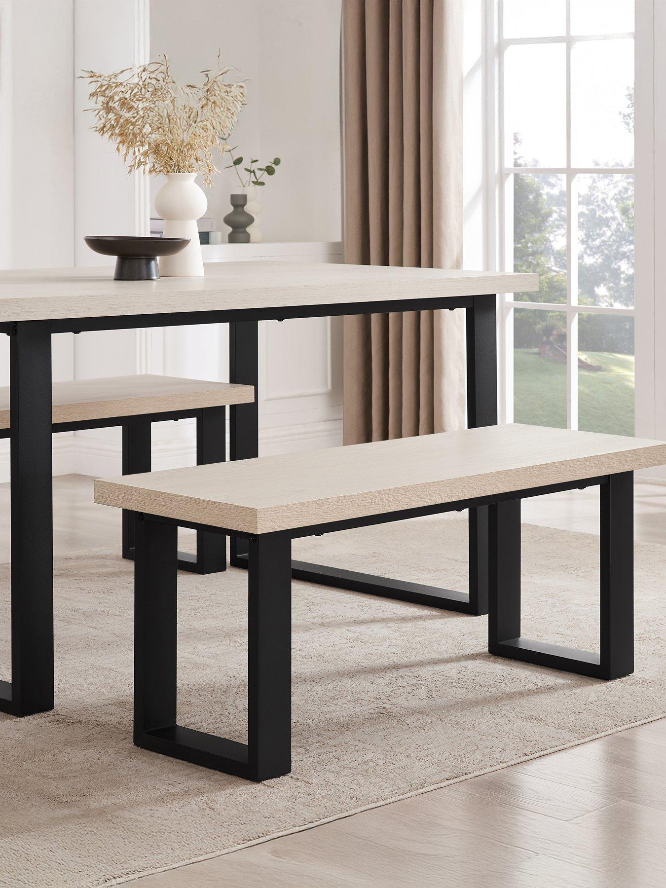 front image of dusk-harper-dining-bench-woodblack