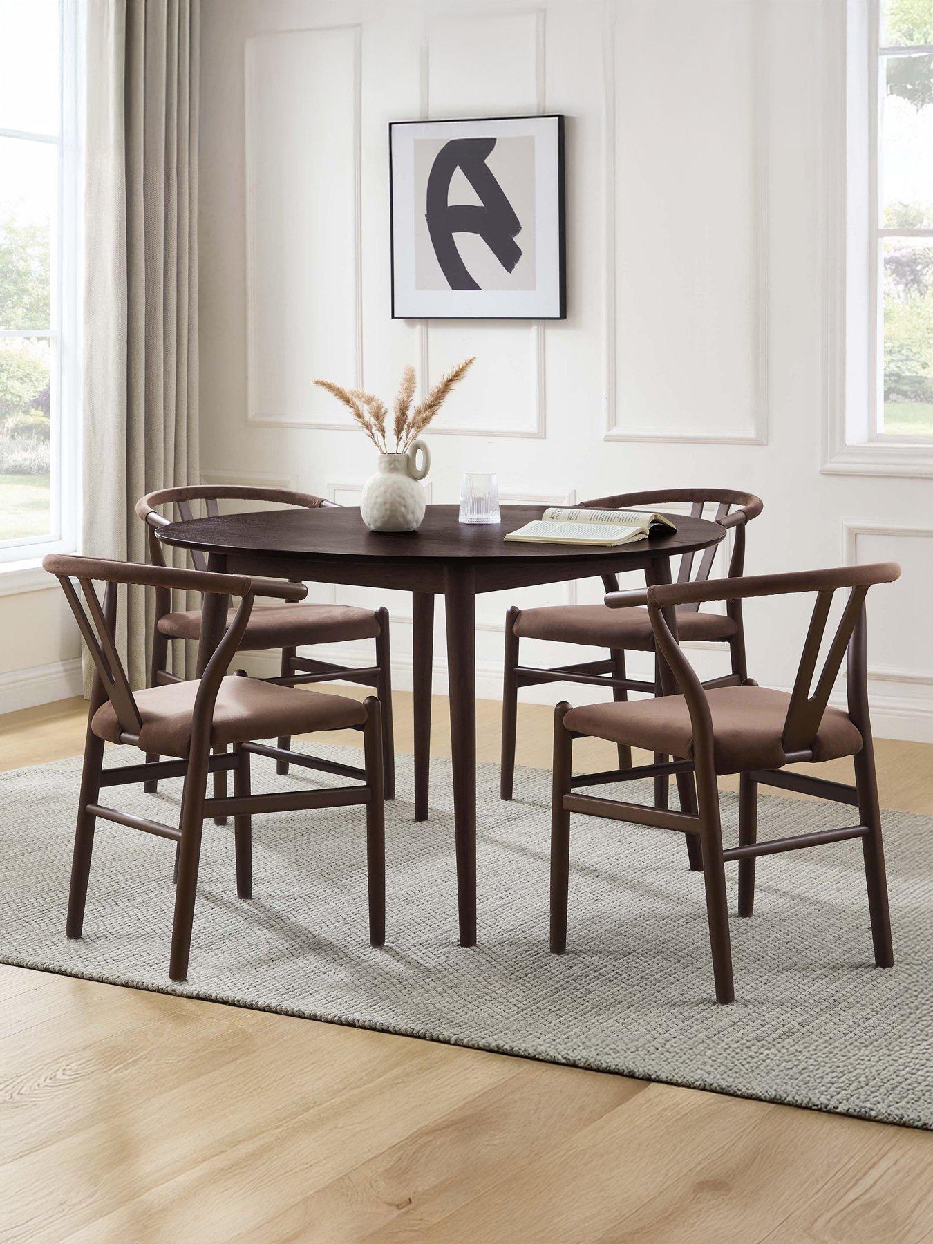 Image 1 of 5 of Dusk Heidi Solid Oak 4-6 Seater Round Dining Table - Walnut