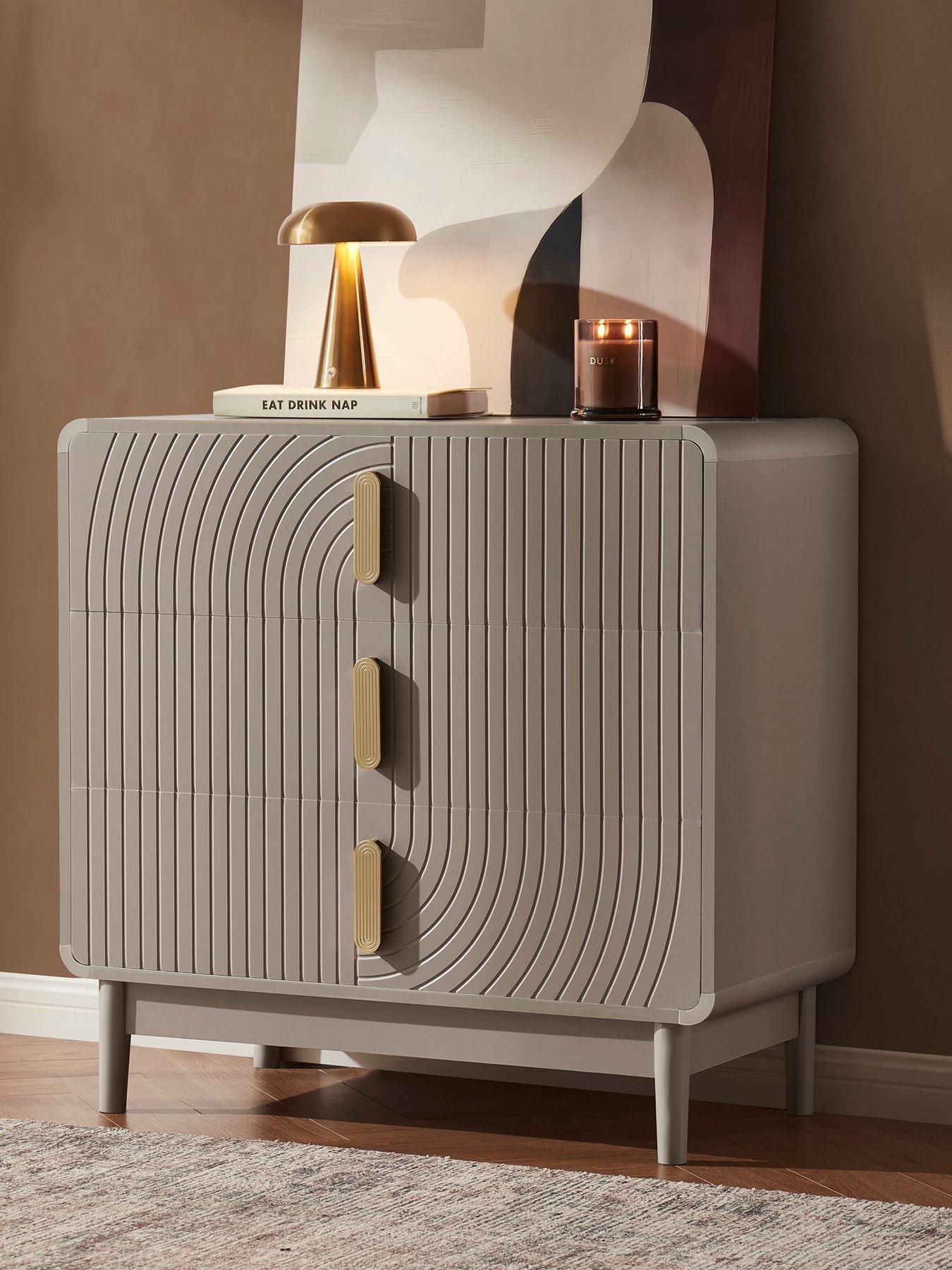 Image 1 of 7 of Dusk Marnie 3 Drawer Chest - Taupe