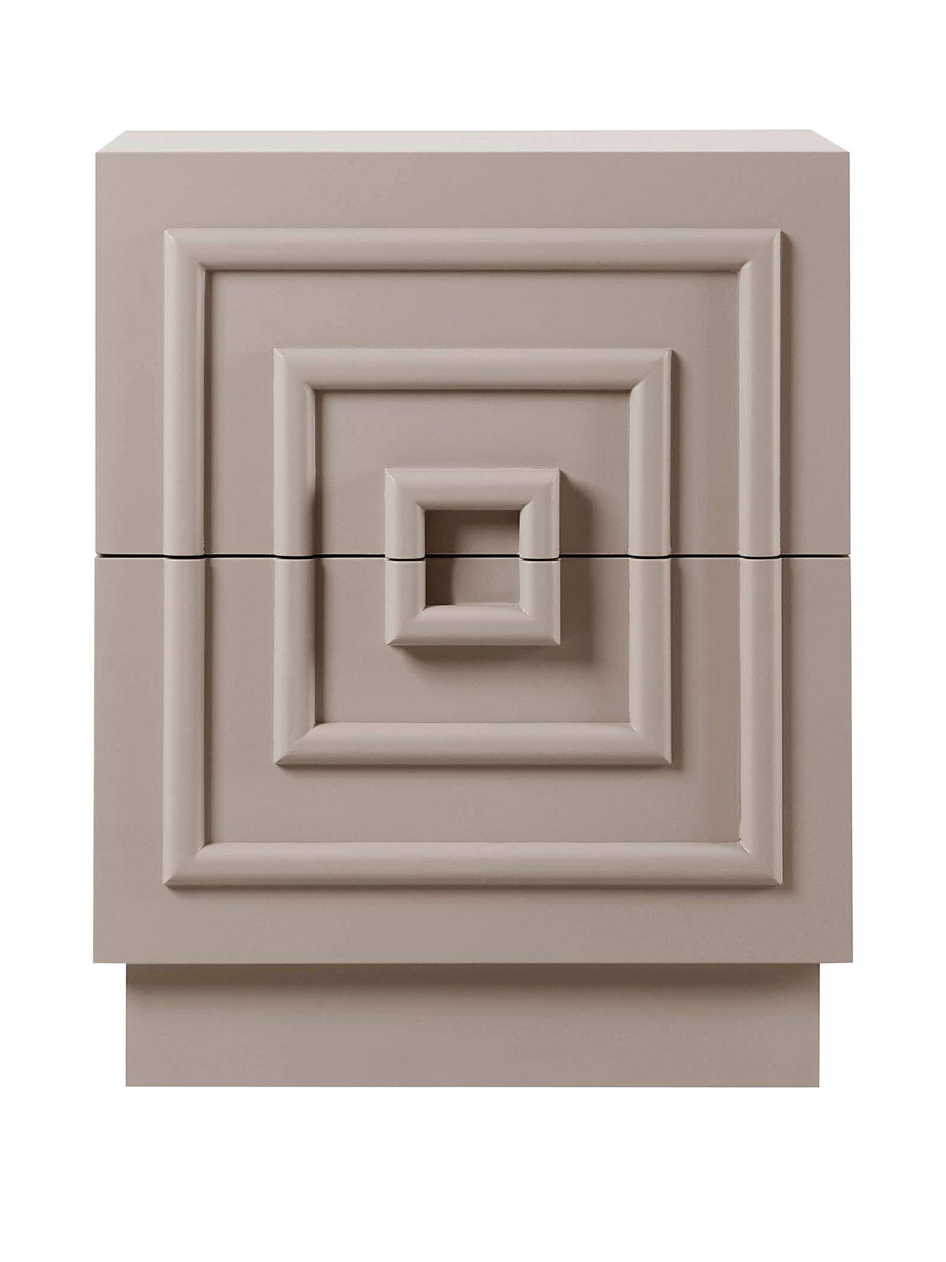  image of dusk-harlow-2-drawer-bedside-table-taupe