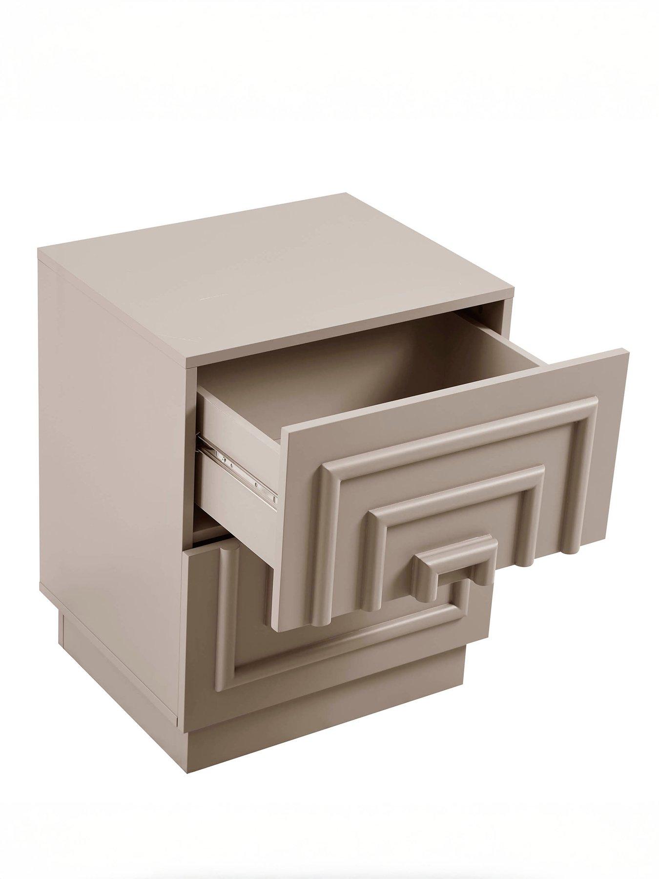  image of dusk-harlow-2-drawer-bedside-table-taupe