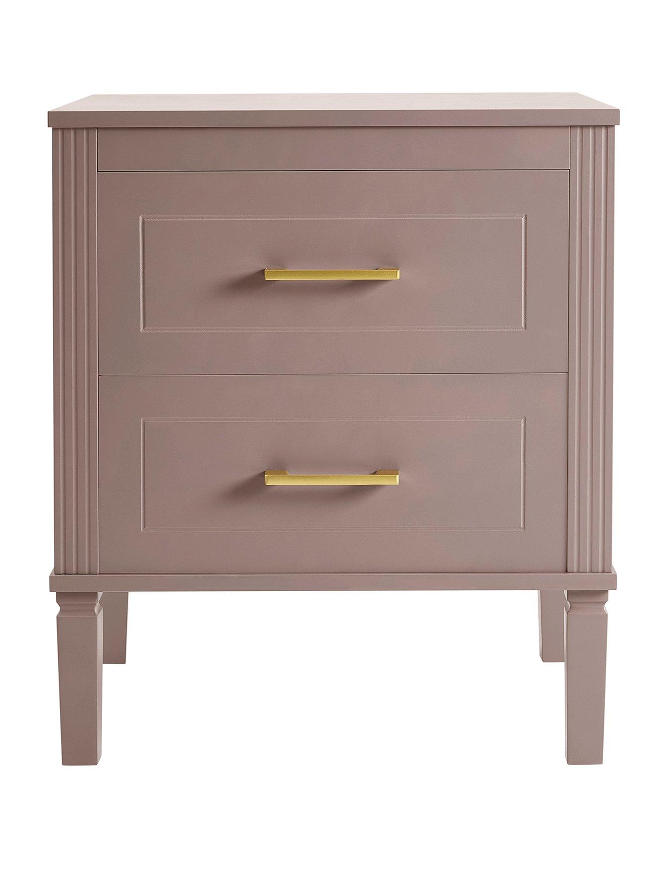  image of dusk-sienna-2-drawer-bedside-table-dusty-mauve