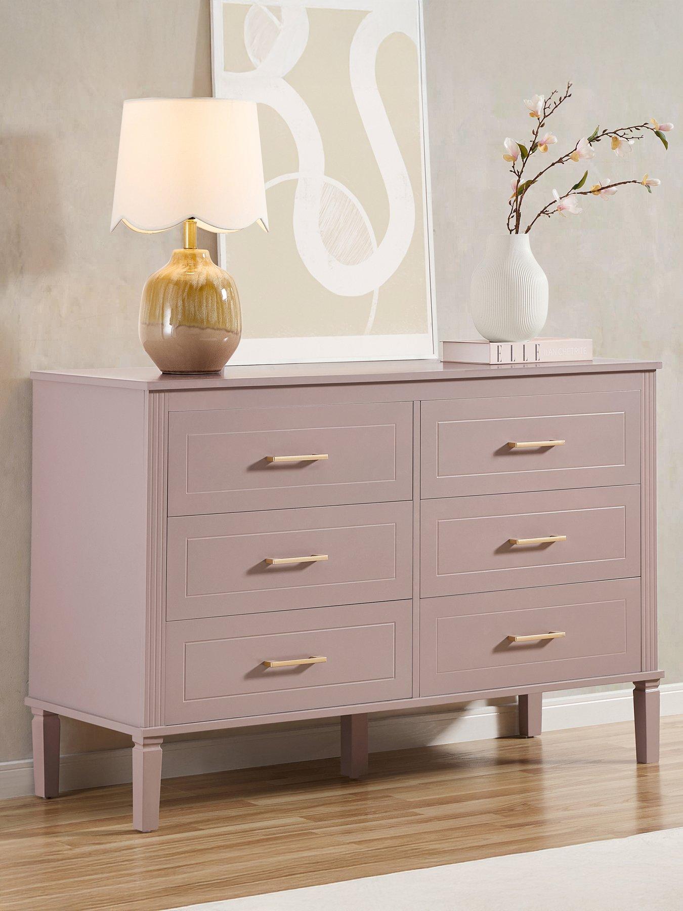 Dusk Sienna 6 Drawer Chest - Dusty Mauve