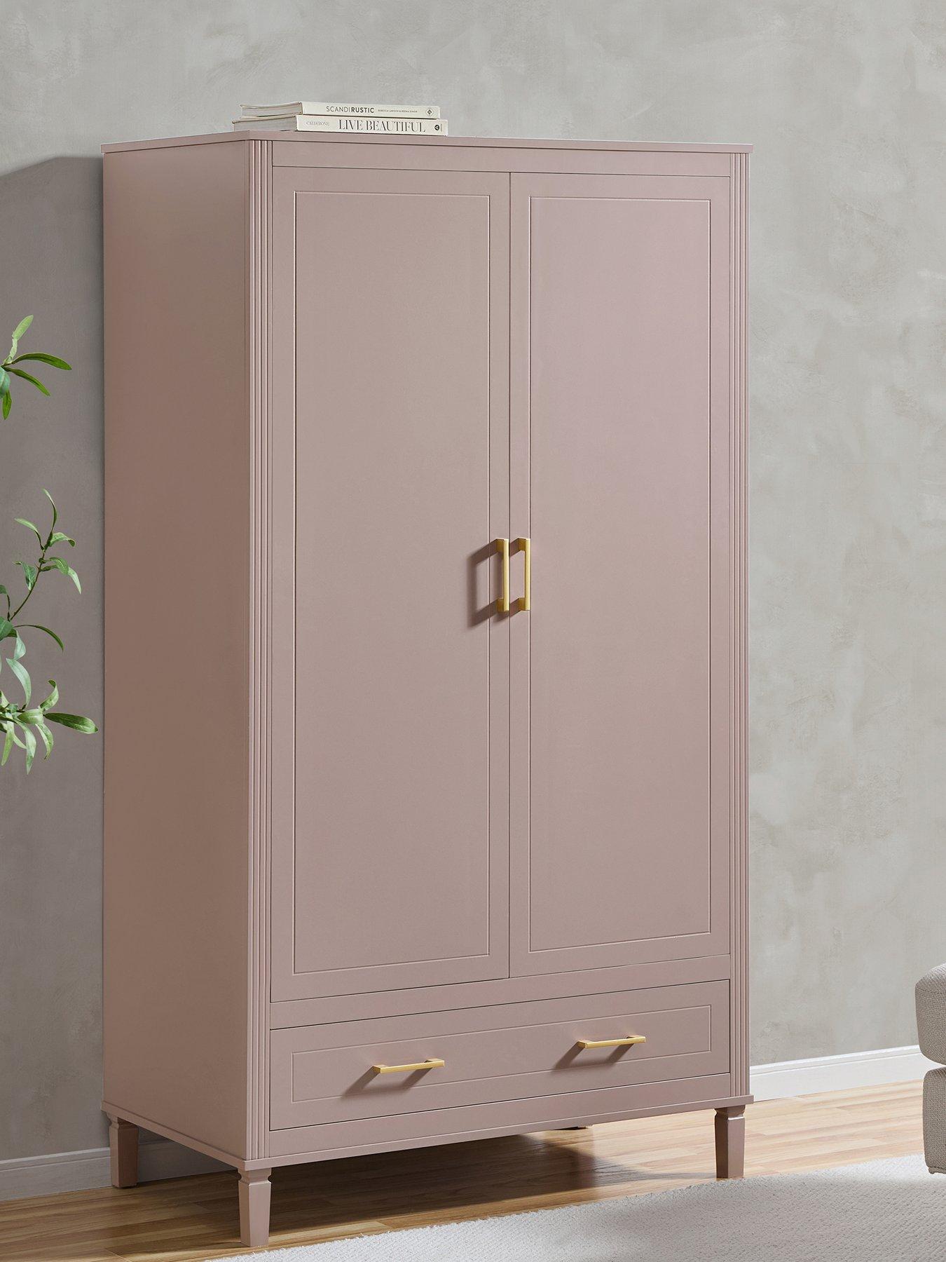 Dusk Sienna 2 Door Wardrobe With Drawer - Dusty Mauve