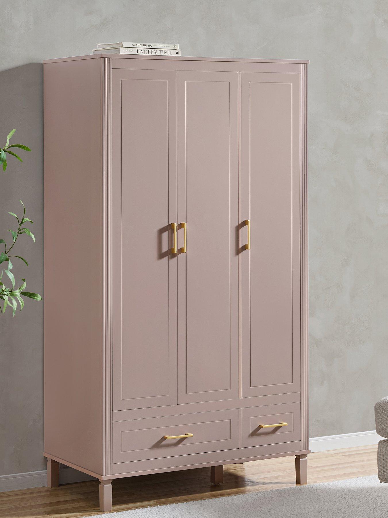 Dusk Sienna 3 Door Wardrobe With Drawers - Dusty Mauve