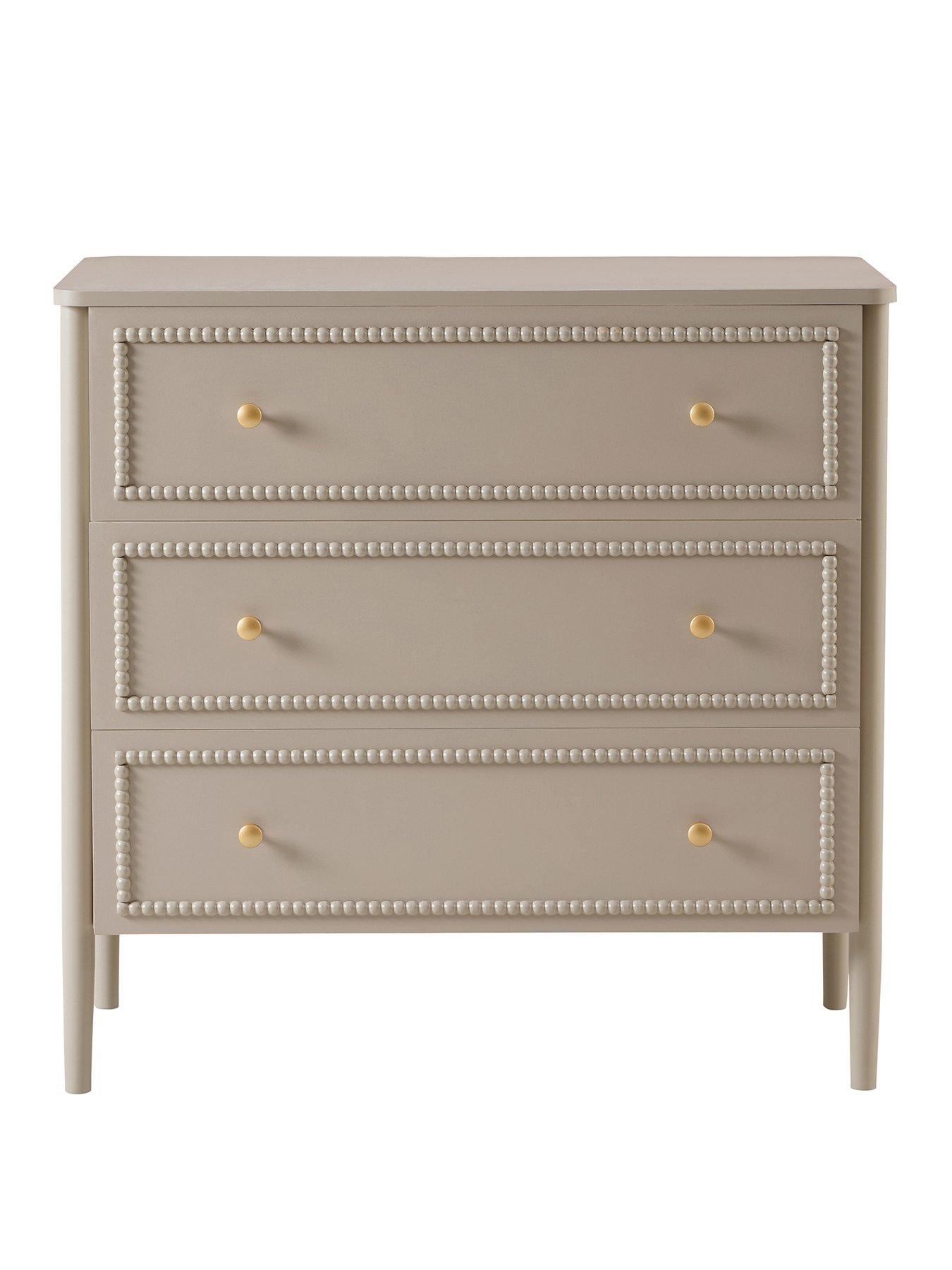 Image 2 of 7 of Dusk Posy Bobbin 3 Drawer Chest - Taupe
