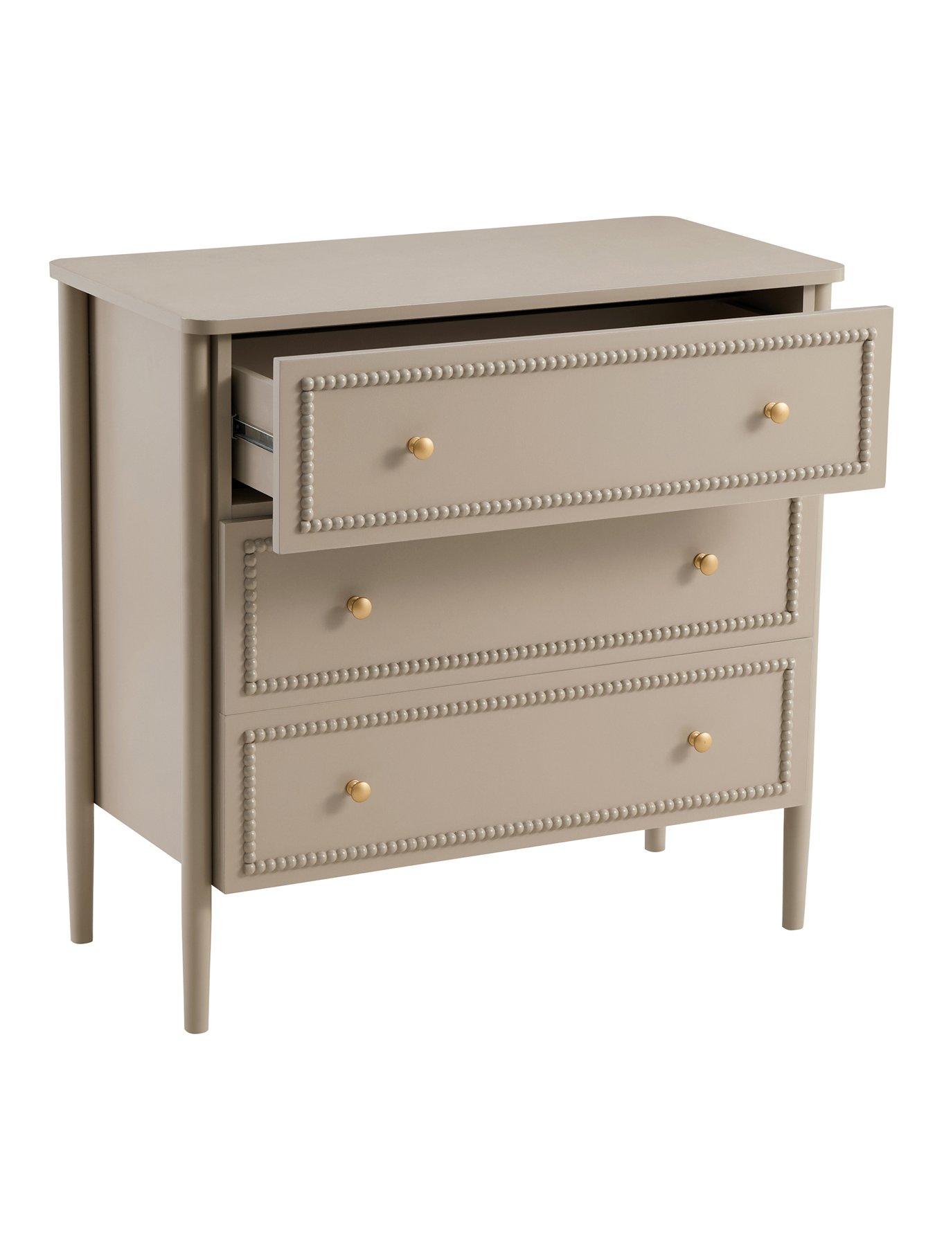 Image 4 of 7 of Dusk Posy Bobbin 3 Drawer Chest - Taupe