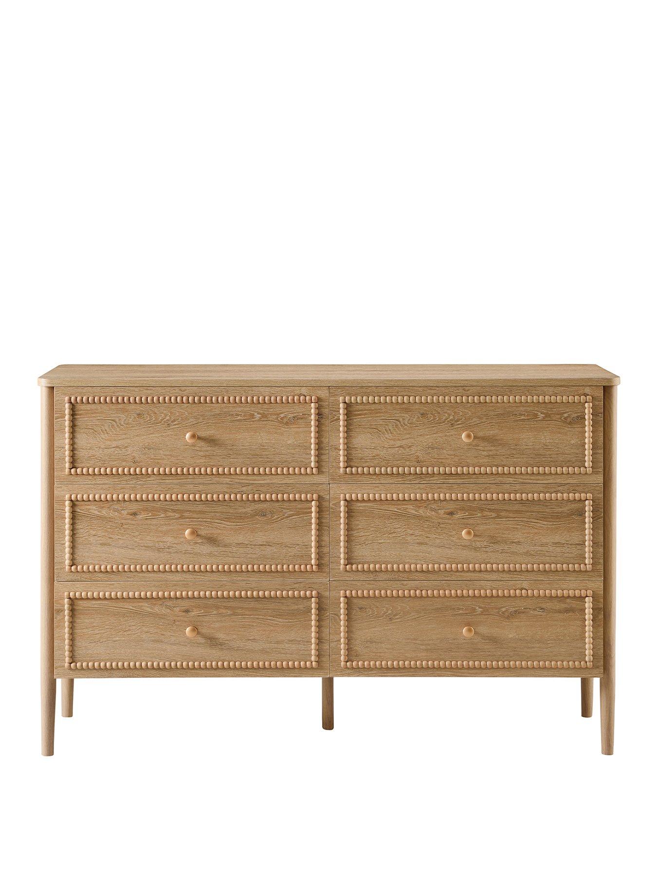 Image 2 of 7 of Dusk Posy Bobbin 6 Drawer Chest - Light Wood