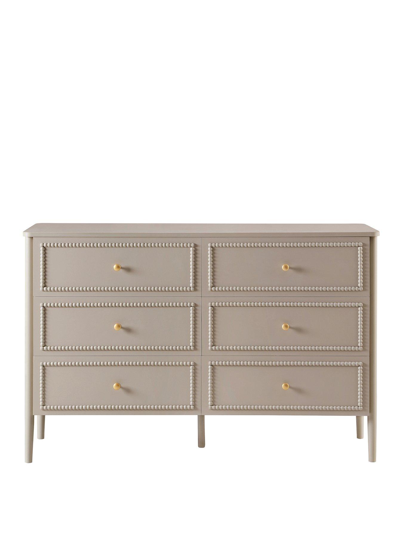 Image 2 of 7 of Dusk Posy Bobbin 6 Drawer Chest - Taupe