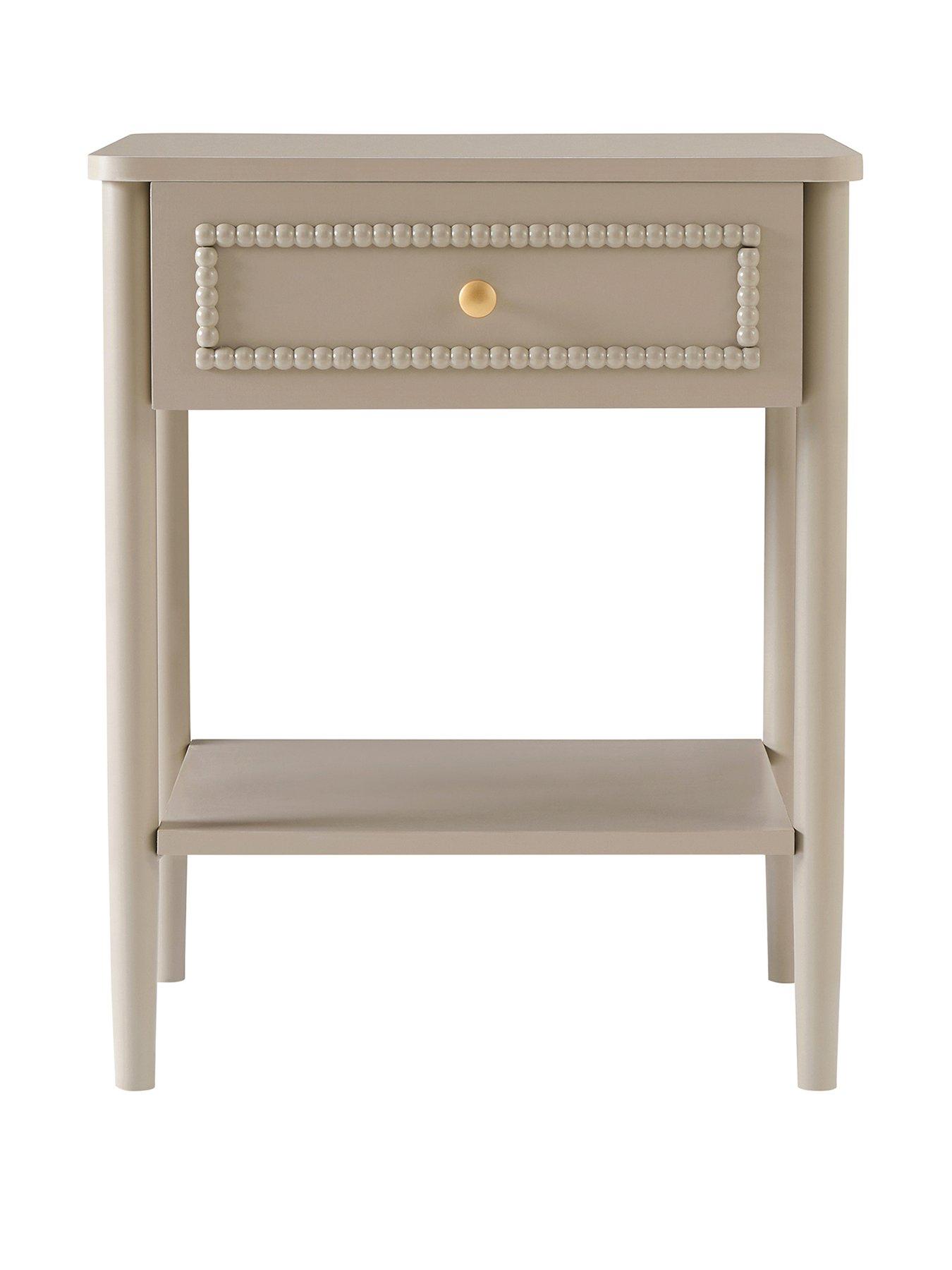 Image 2 of 7 of Dusk Posy Bobbin 1  Drawer Nightstand - Taupe