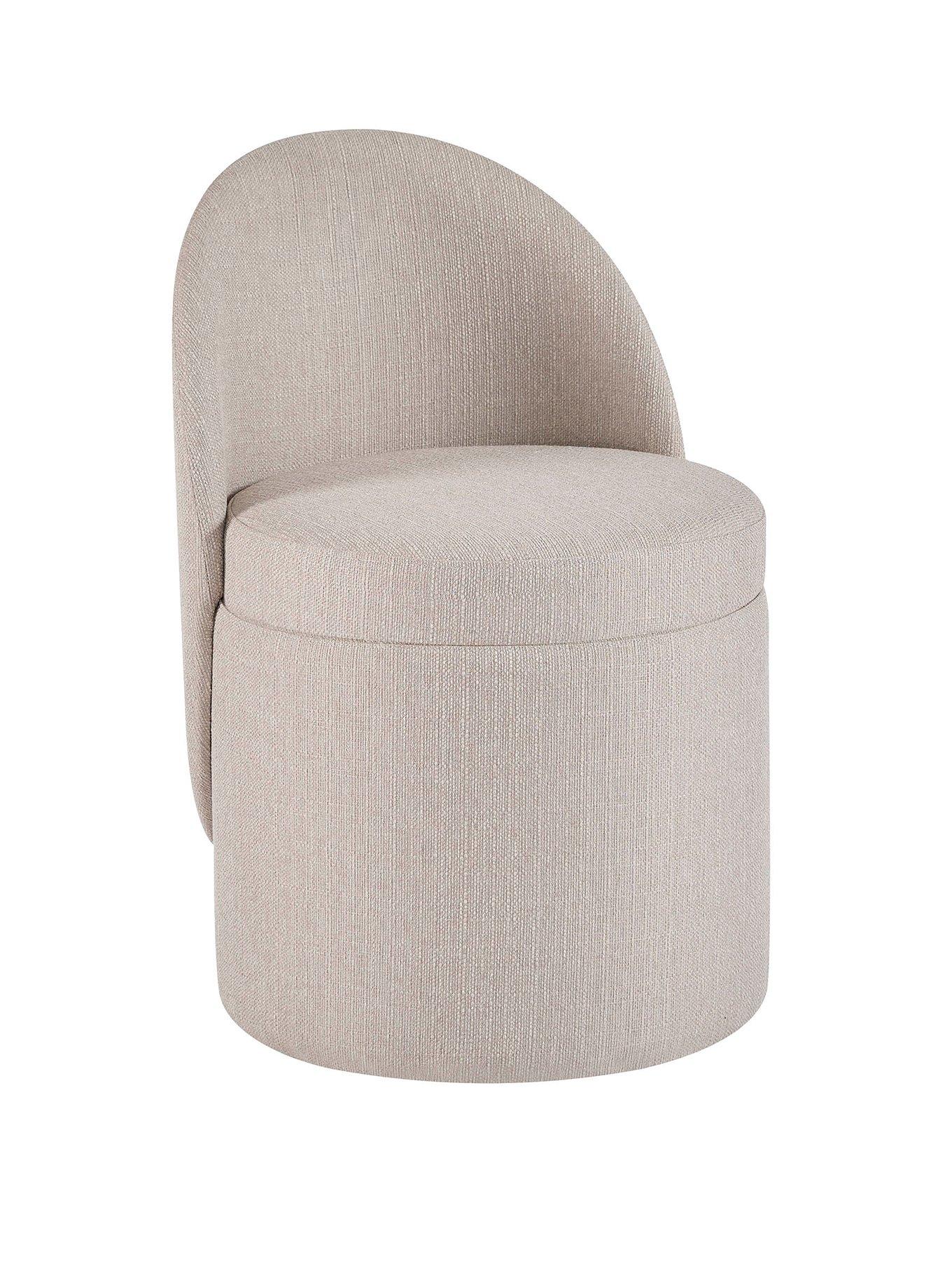 Image 2 of 7 of Dusk Primrose Dressing Table Storage Stool - Stone Grey
