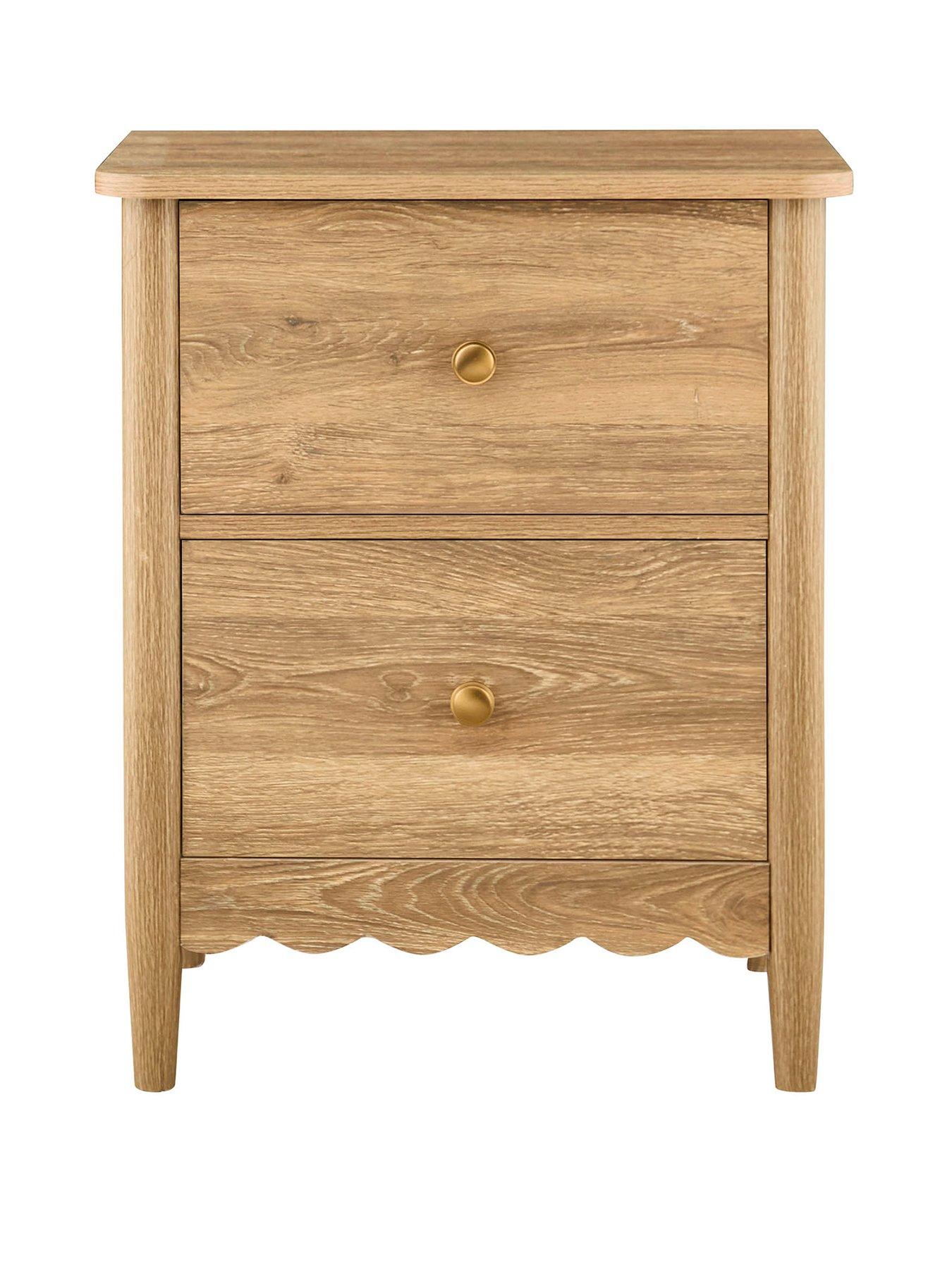 Image 2 of 7 of Dusk Betty 2 Drawer Bedside Table - Light Wood