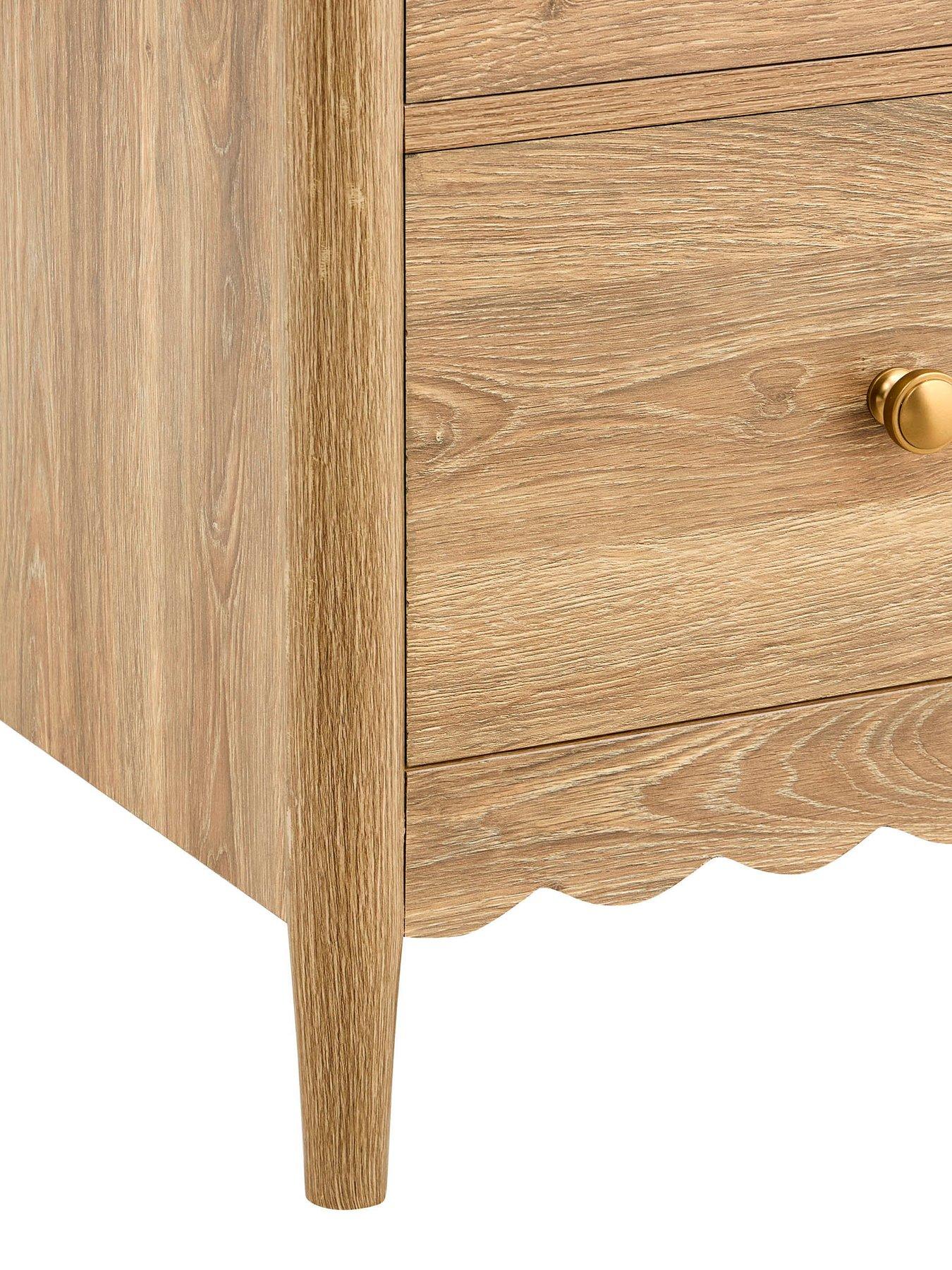 Image 7 of 7 of Dusk Betty 2 Drawer Bedside Table - Light Wood
