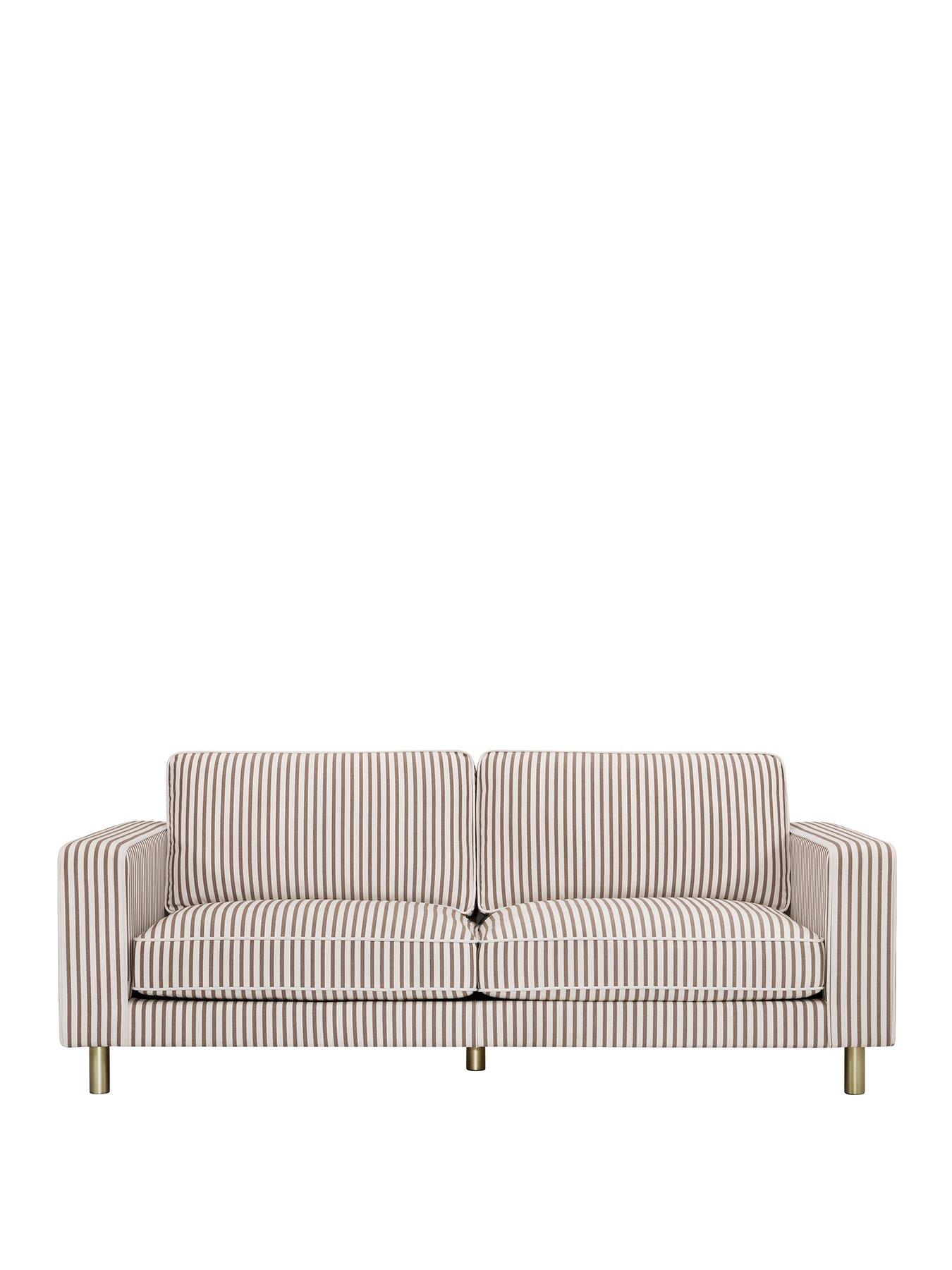 Image 2 of 6 of Dusk Soho 3 Seater Sofa - Chocolate Stripe