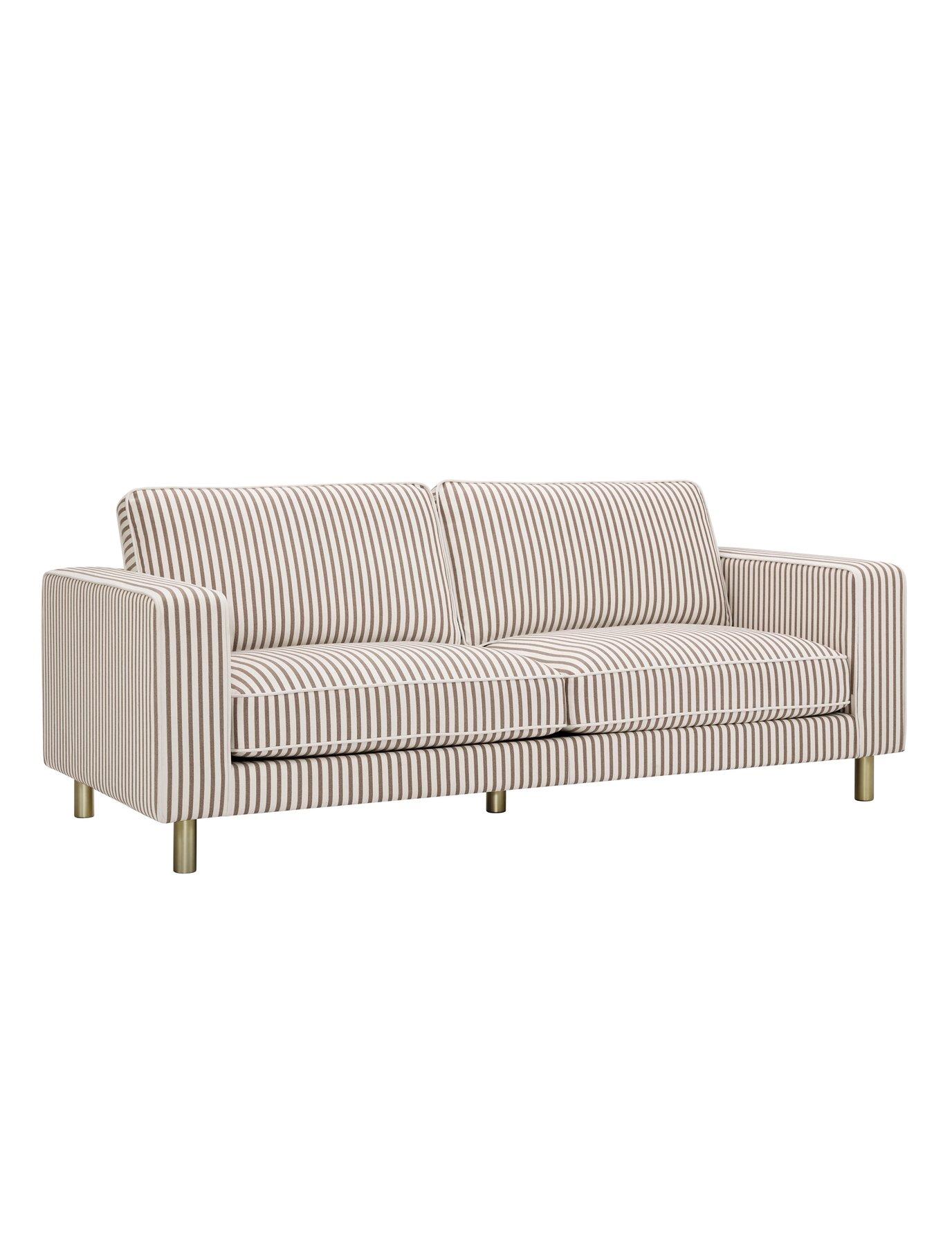Image 3 of 6 of Dusk Soho 3 Seater Sofa - Chocolate Stripe
