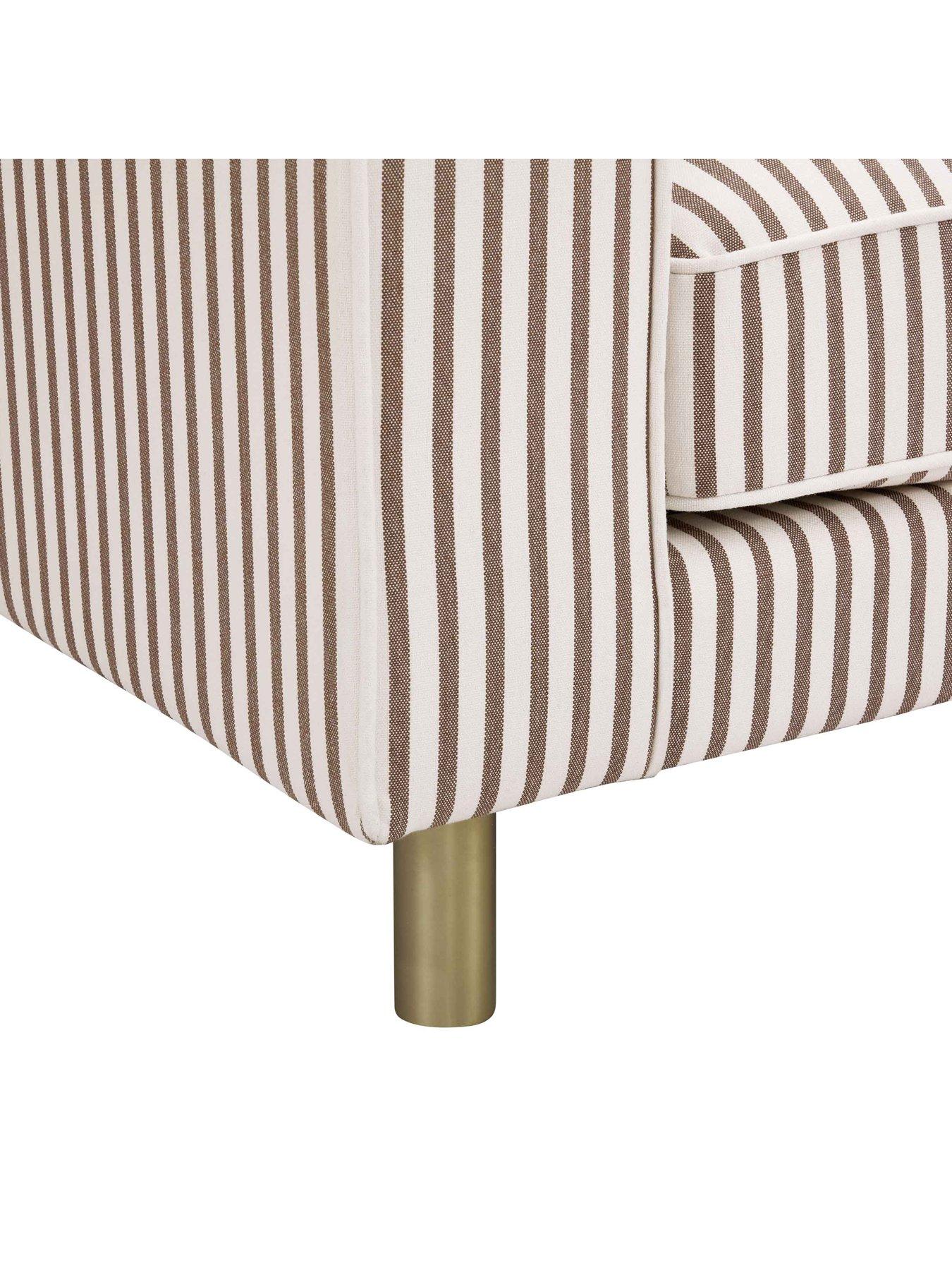 Image 4 of 6 of Dusk Soho 3 Seater Sofa - Chocolate Stripe