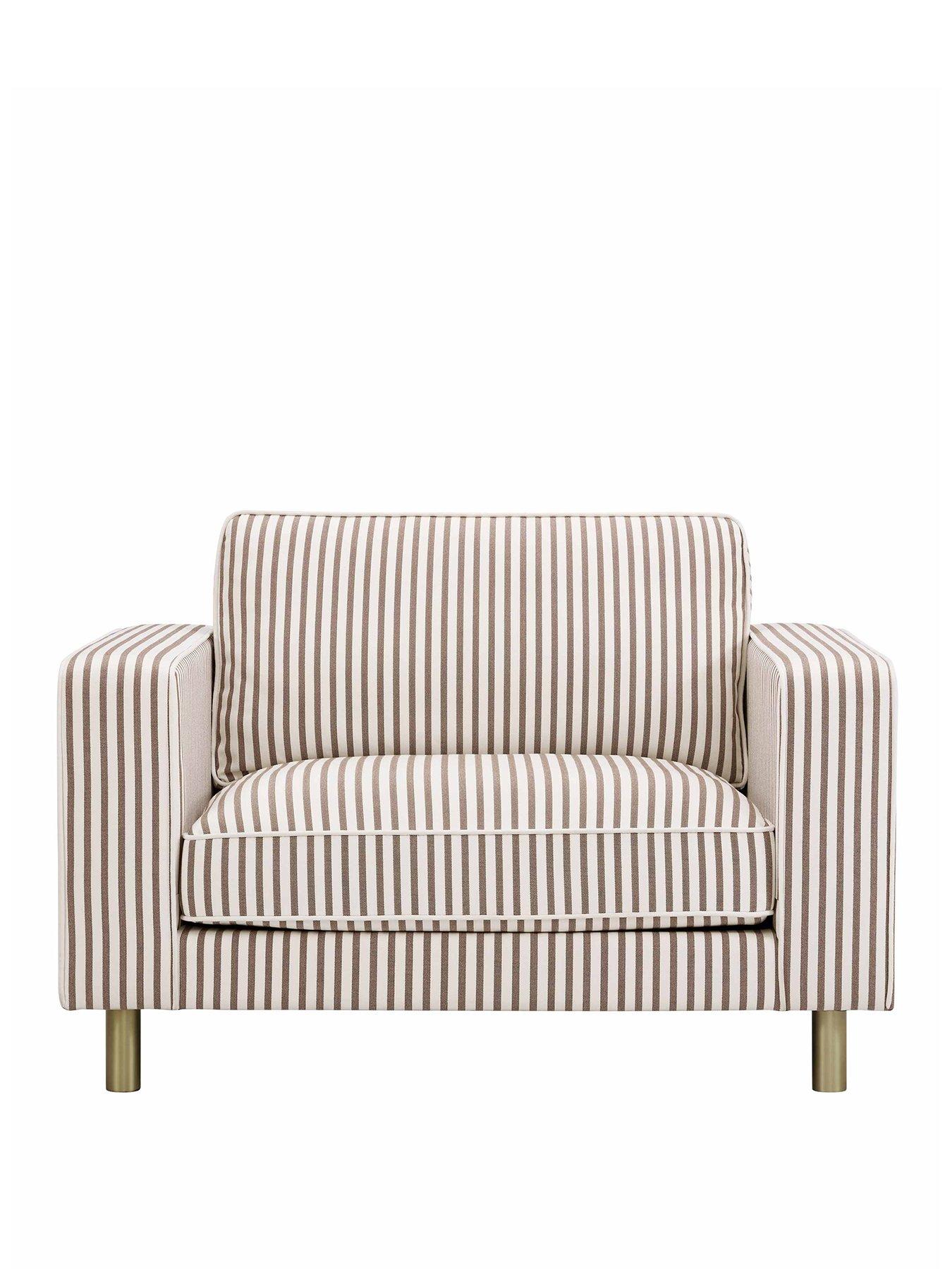 Image 2 of 6 of Dusk Soho Loveseat - Chocolate Stripe