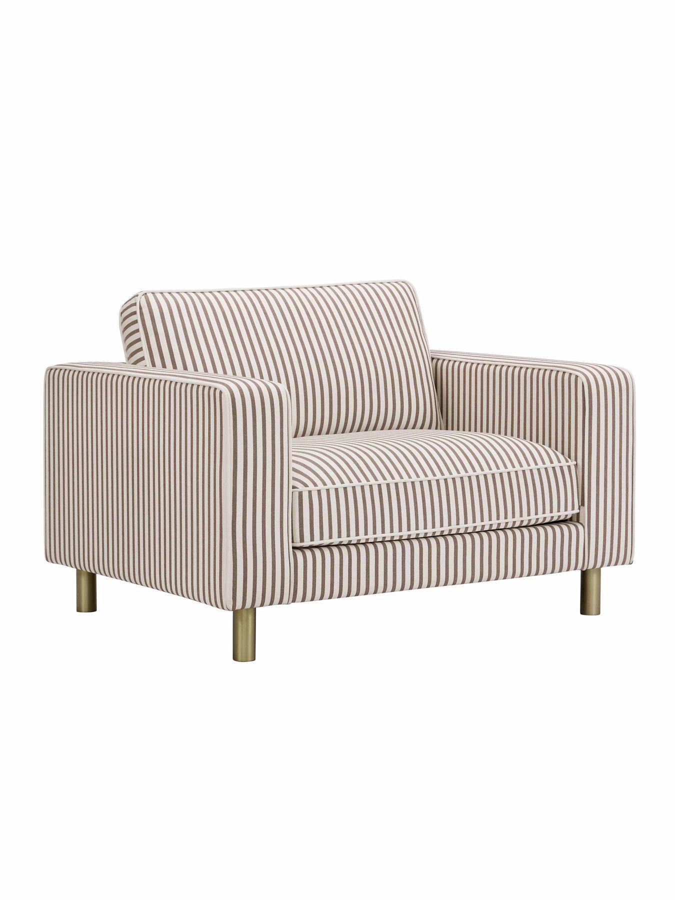 Image 3 of 6 of Dusk Soho Loveseat - Chocolate Stripe