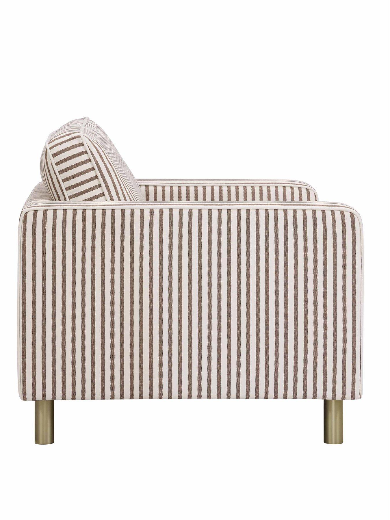 Image 4 of 6 of Dusk Soho Loveseat - Chocolate Stripe