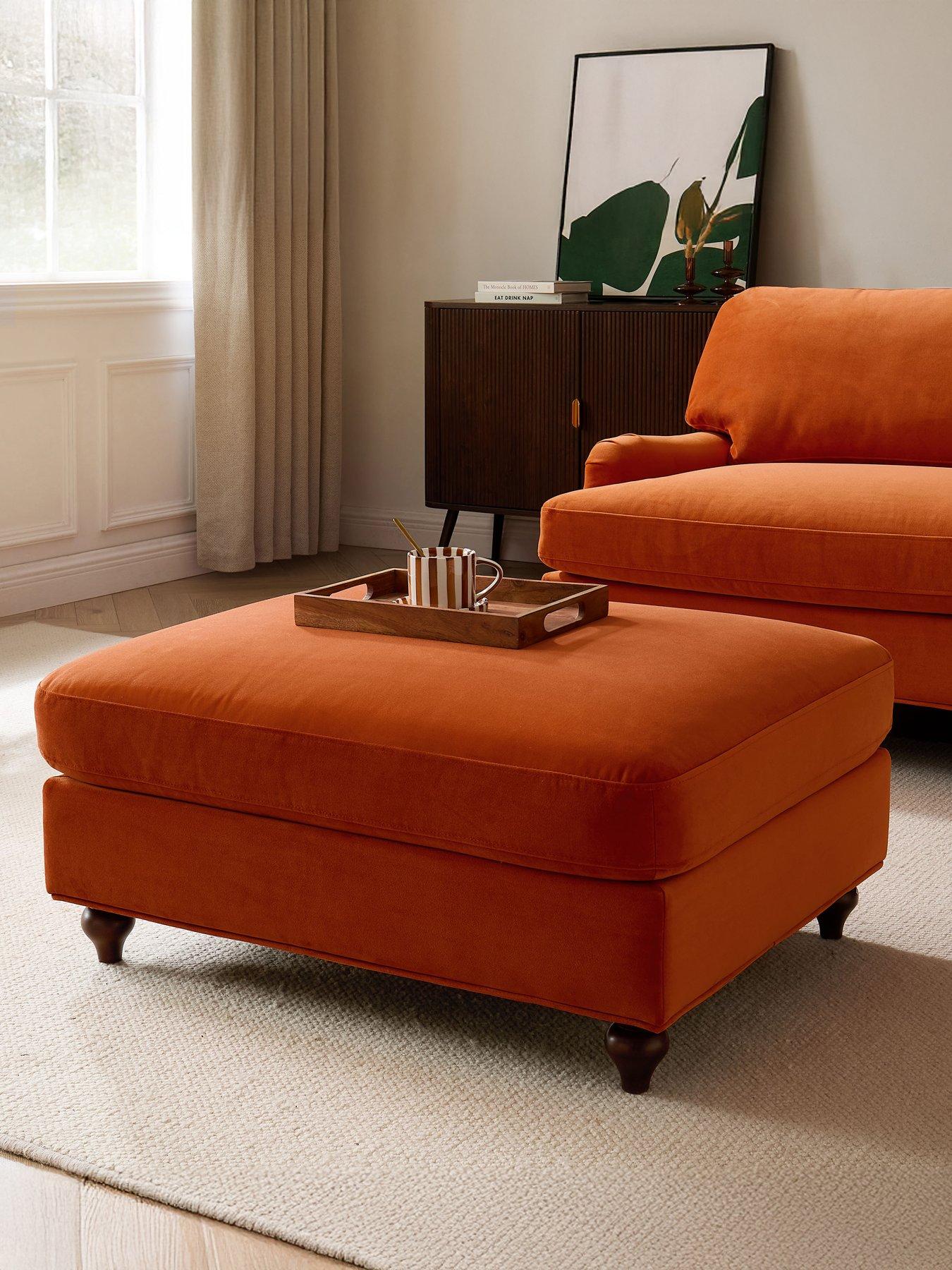 Image 1 of 6 of Dusk Hampshire Pouffe - Bright Orange