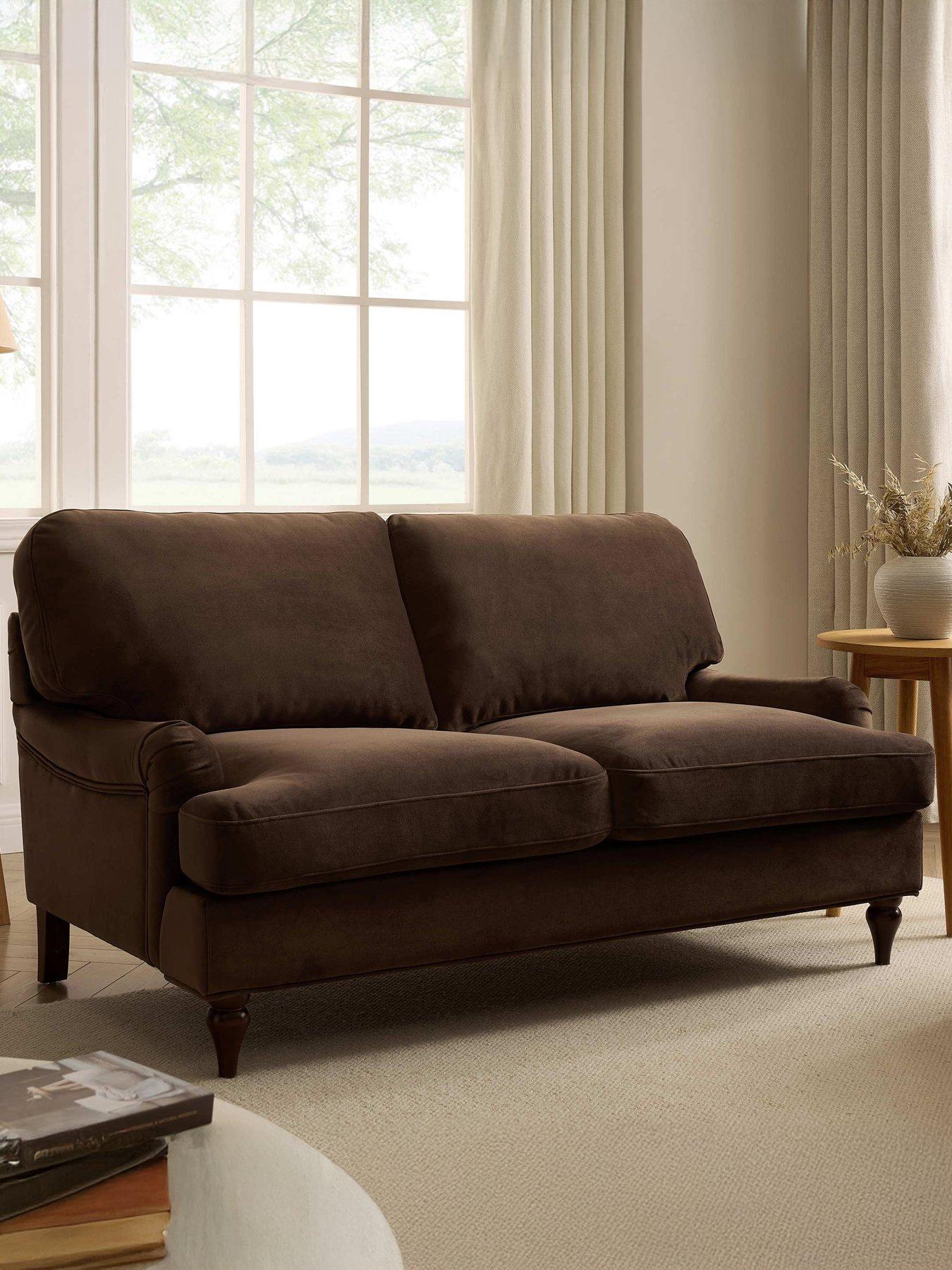 front image of dusk-hampshire-2-seater-sofa-cappuccino