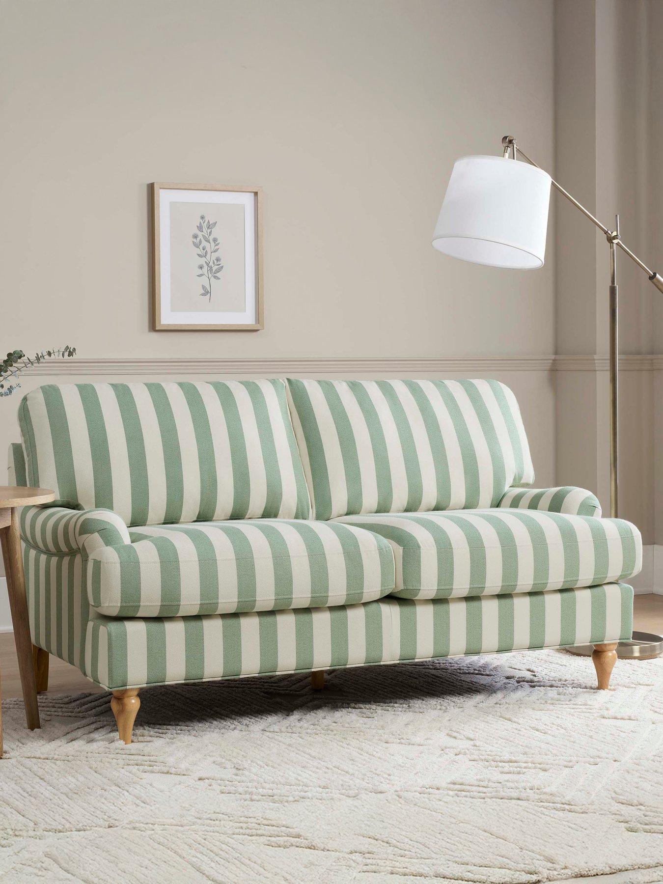 Dusk Hampshire 2 Seater Sofa - Green Stripe