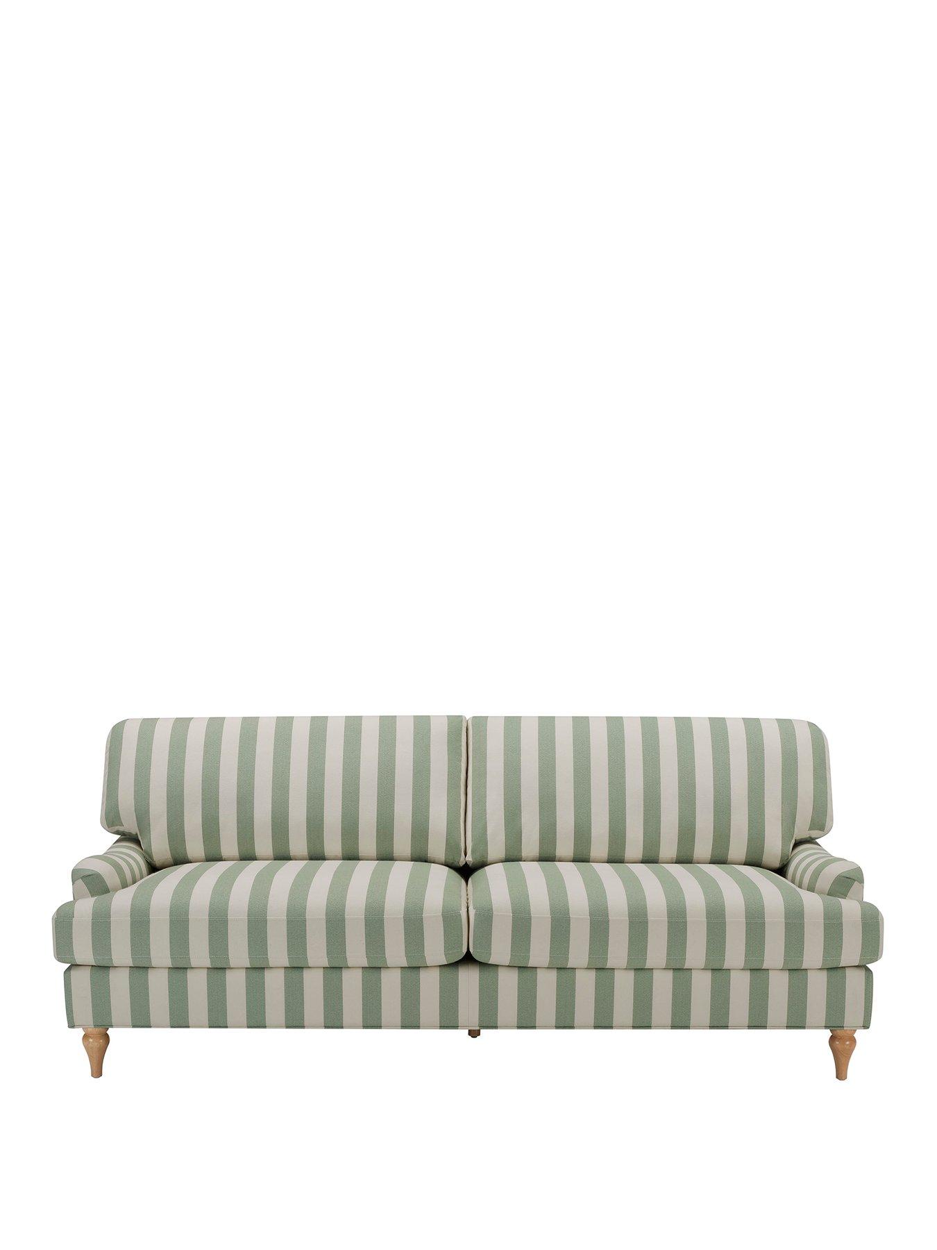 Image 2 of 6 of Dusk Hampshire 3 Seater Sofa - Green Stripe