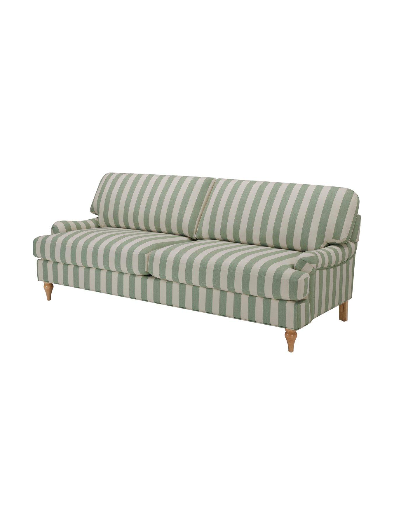 Image 3 of 6 of Dusk Hampshire 3 Seater Sofa - Green Stripe