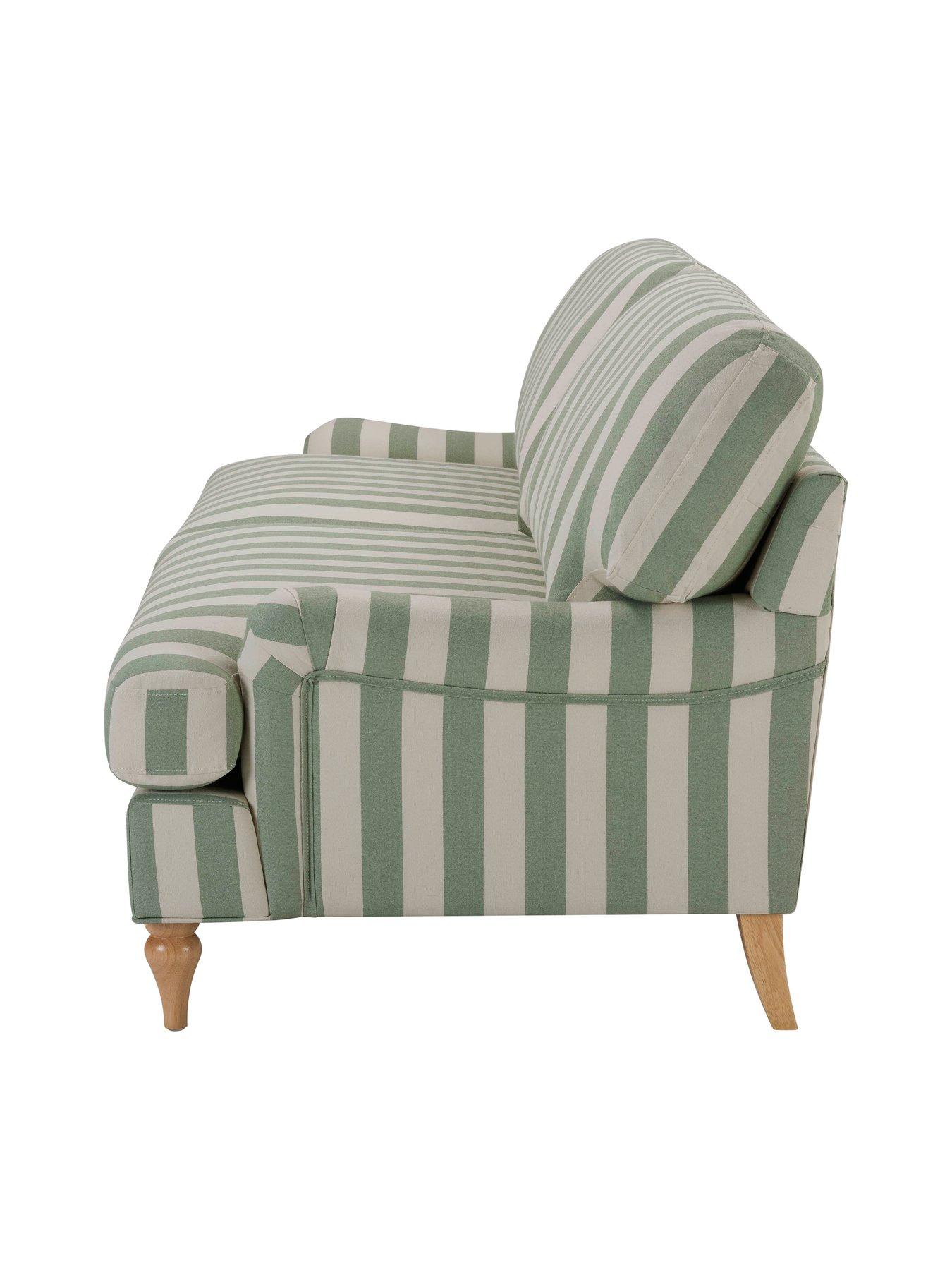 Image 4 of 6 of Dusk Hampshire 3 Seater Sofa - Green Stripe
