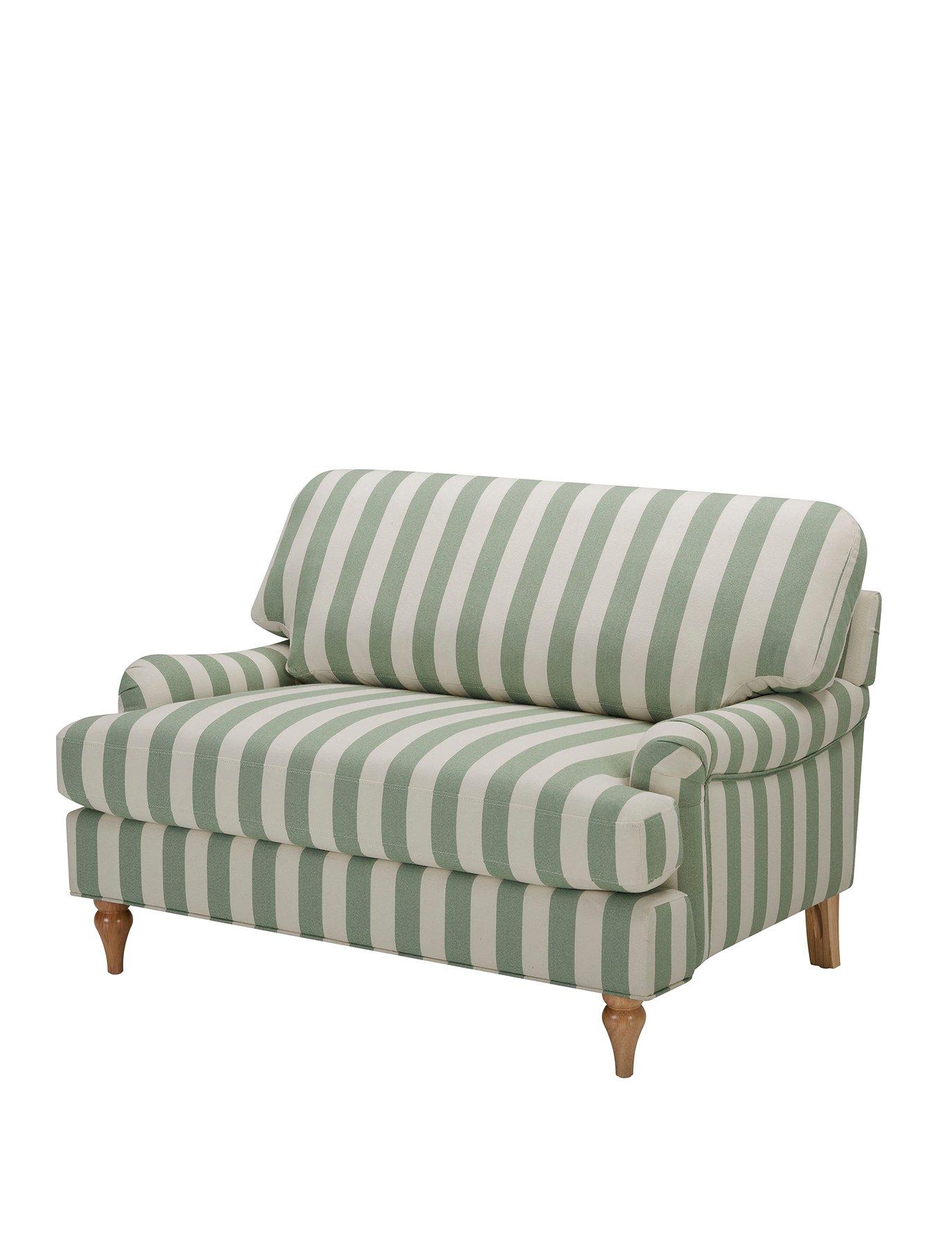 Image 2 of 6 of Dusk Hampshire Loveseat - Green Stripe