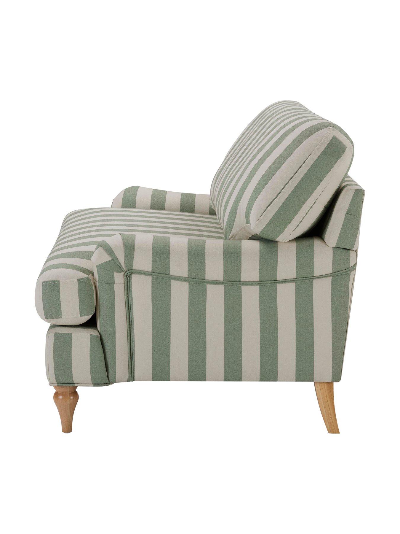 Image 3 of 6 of Dusk Hampshire Loveseat - Green Stripe