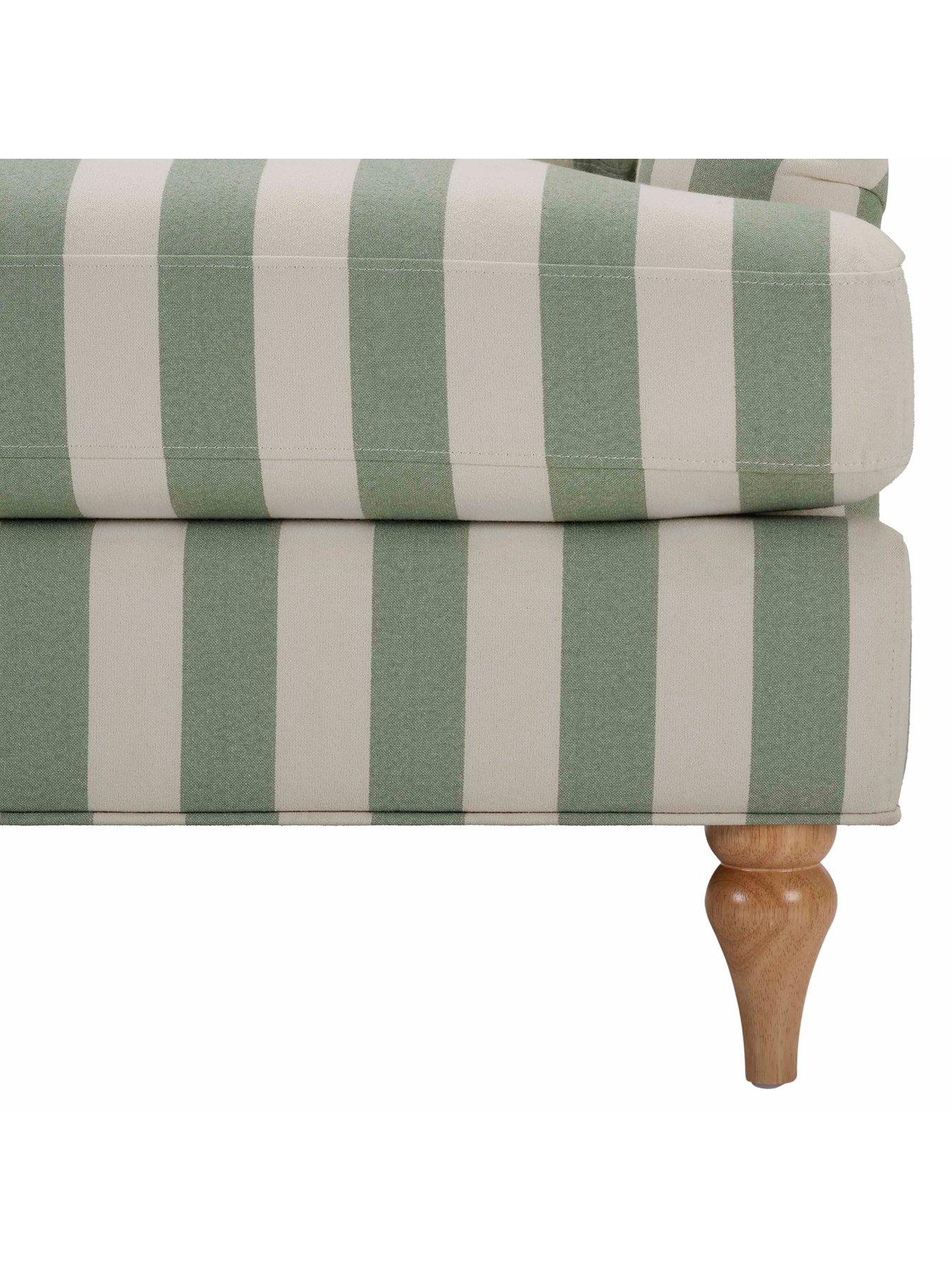 Image 5 of 6 of Dusk Hampshire Loveseat - Green Stripe