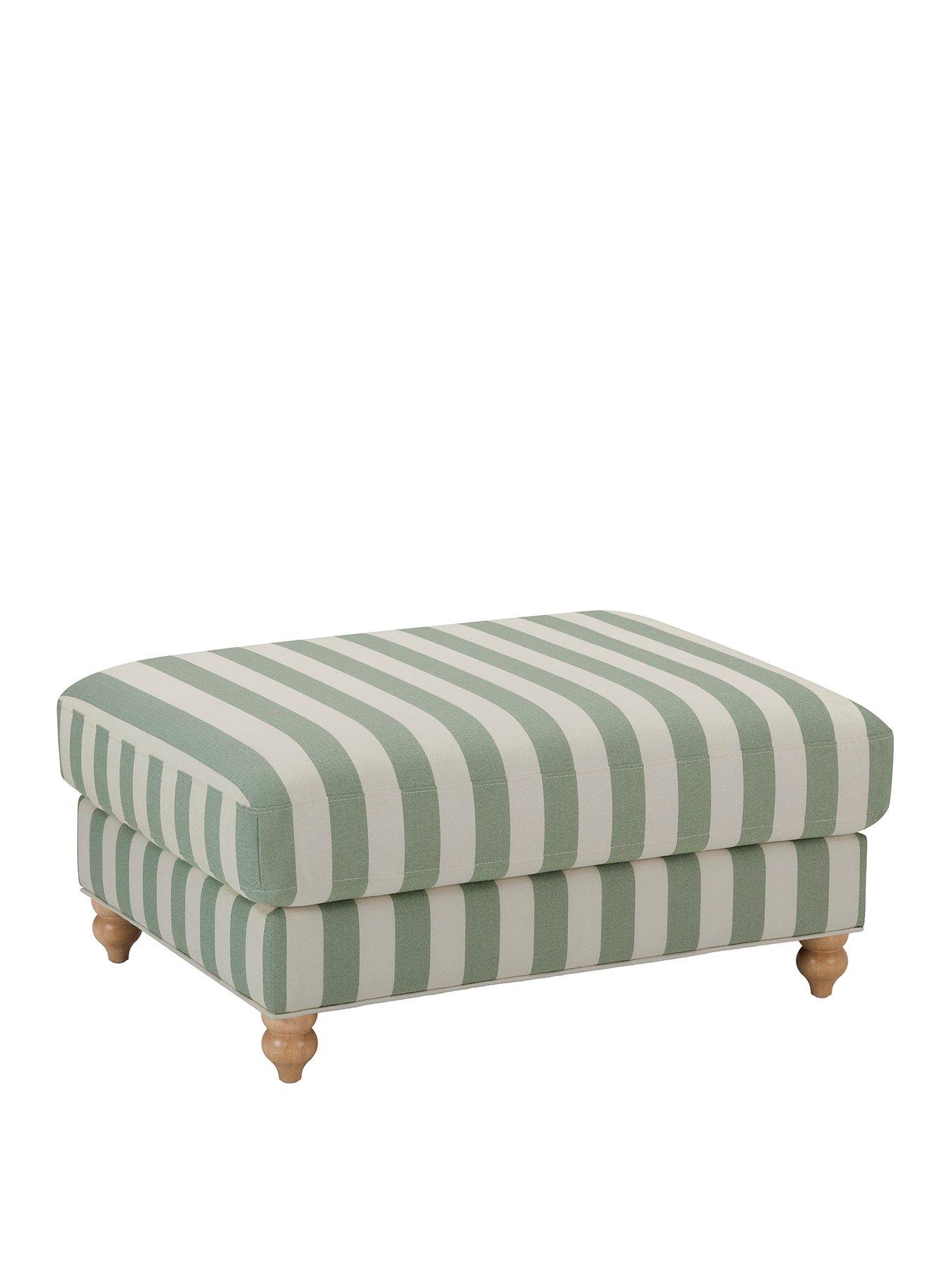 Image 2 of 5 of Dusk Hampshire Pouffe - Green Stripe