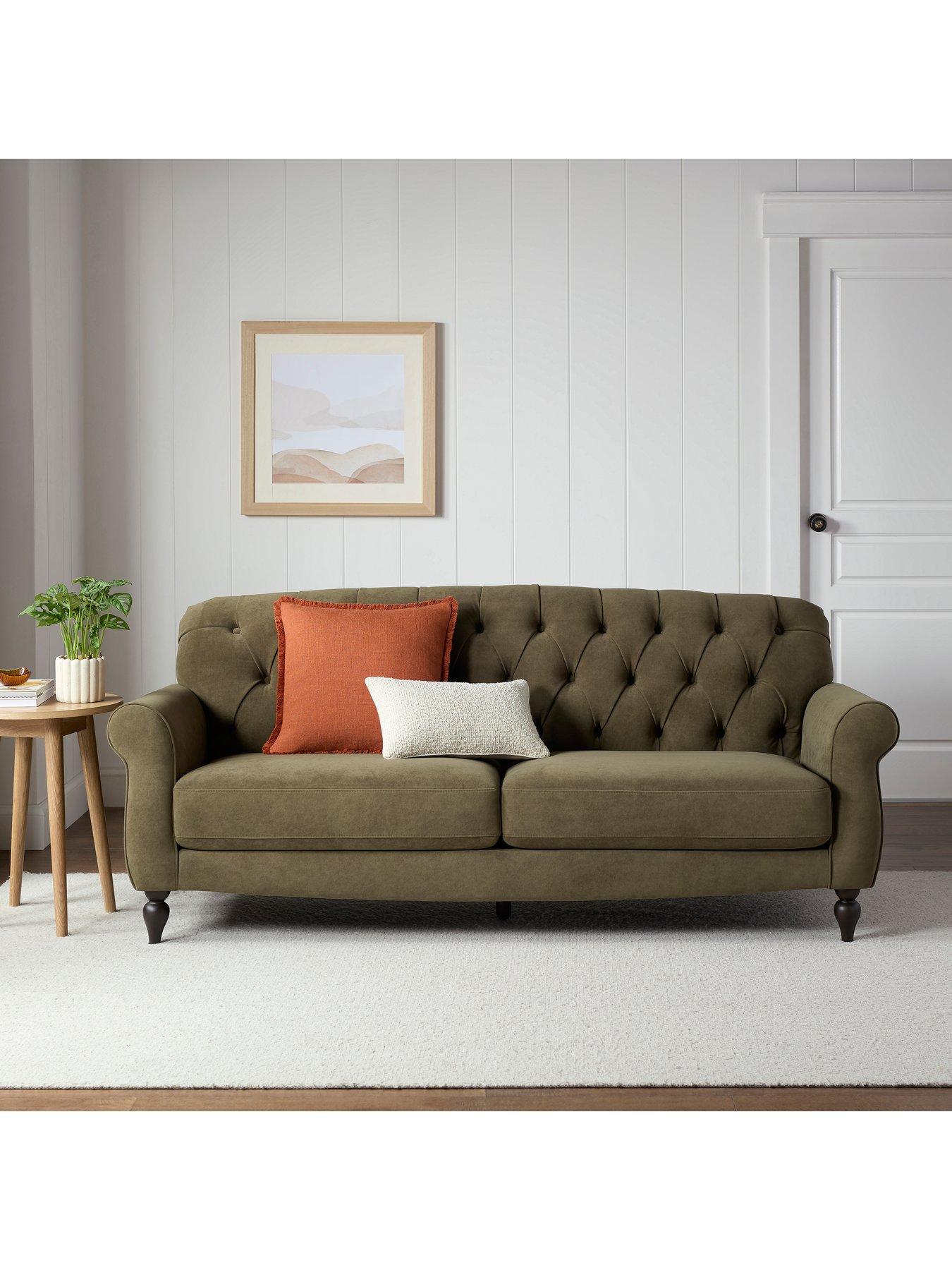 Image 3 of 7 of Dusk Hebden 3 Seater Sofa - Olive Green