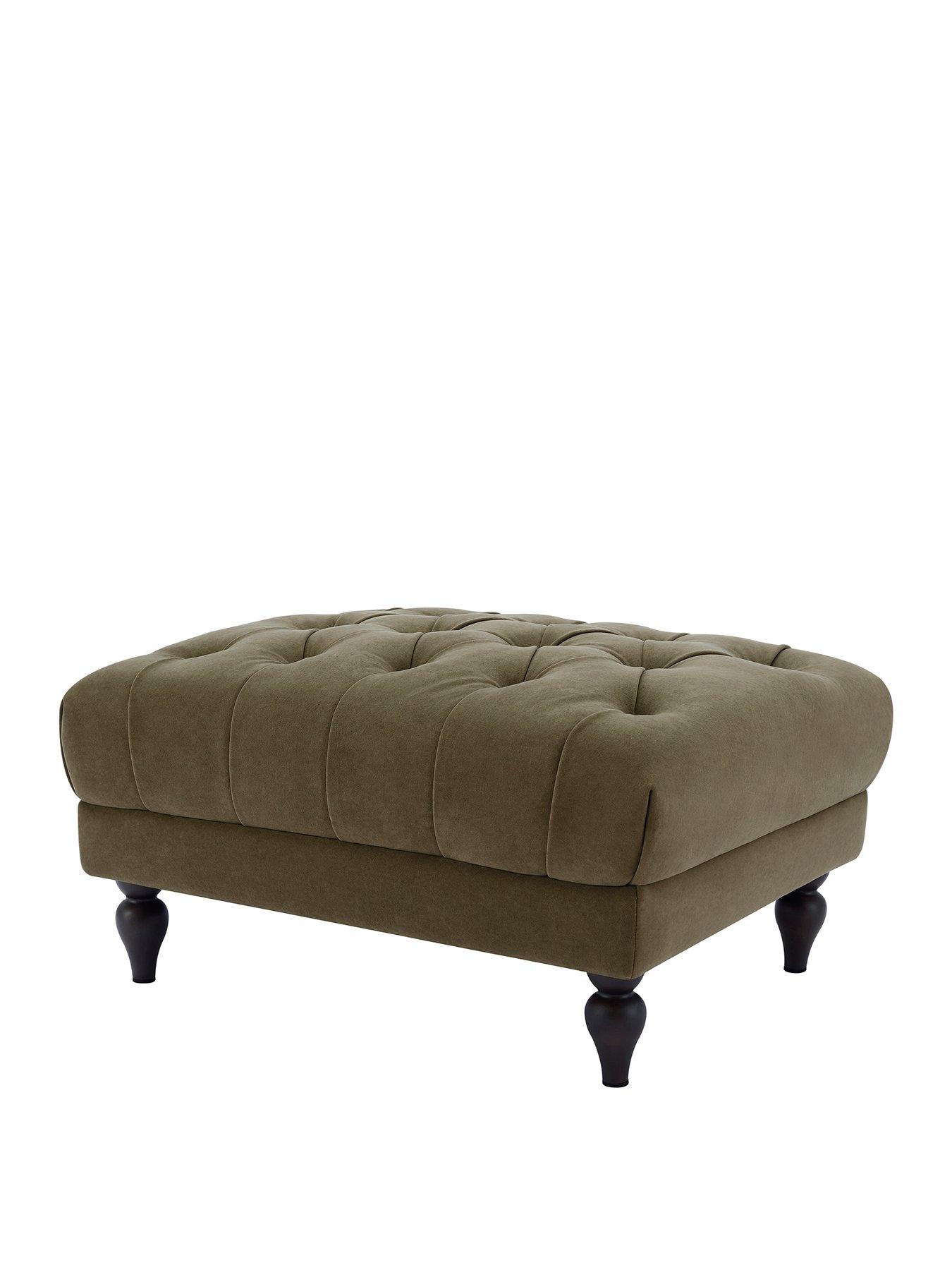 Image 2 of 6 of Dusk Hebden Pouffe - Olive Green