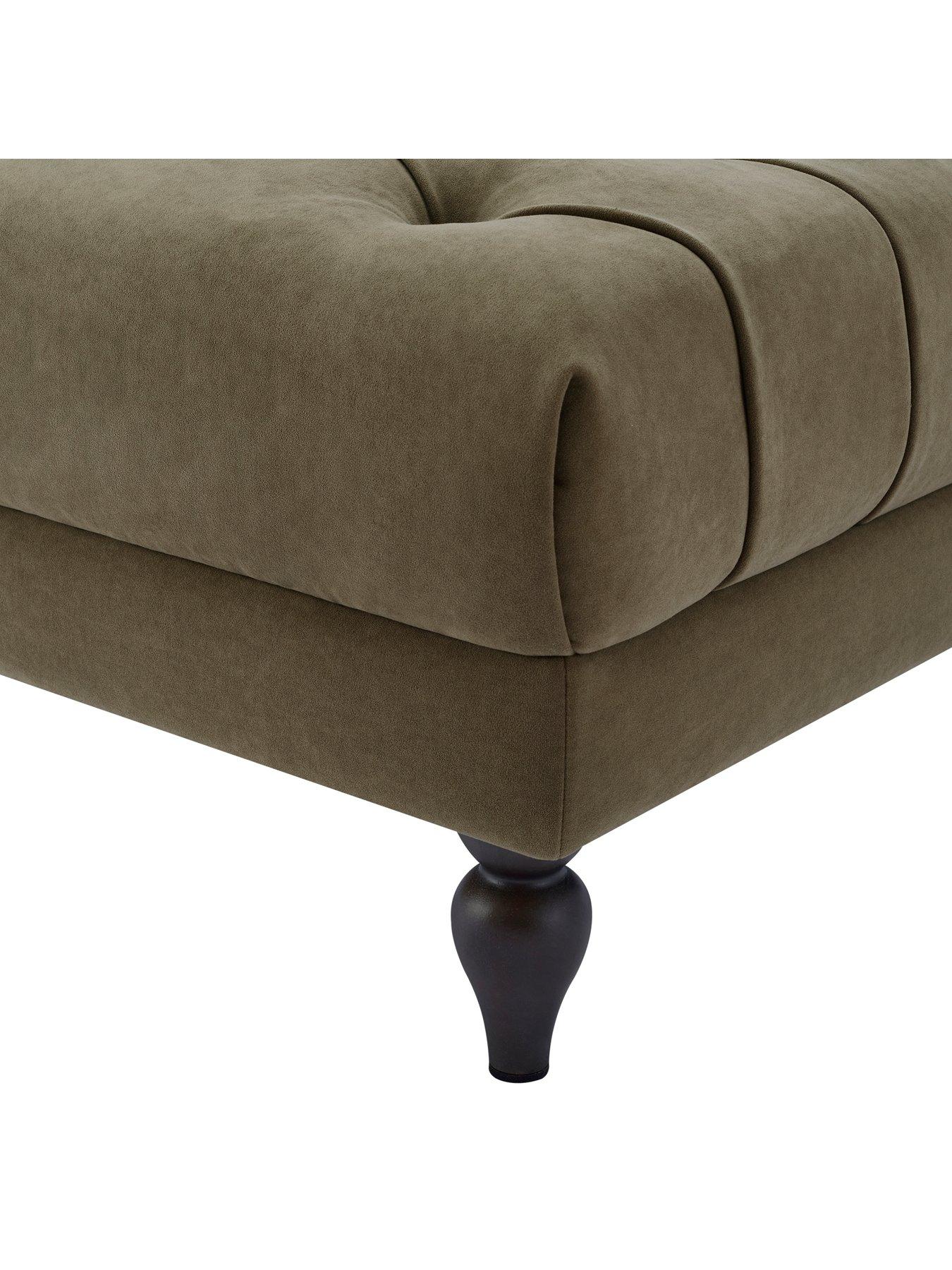 Image 5 of 6 of Dusk Hebden Pouffe - Olive Green