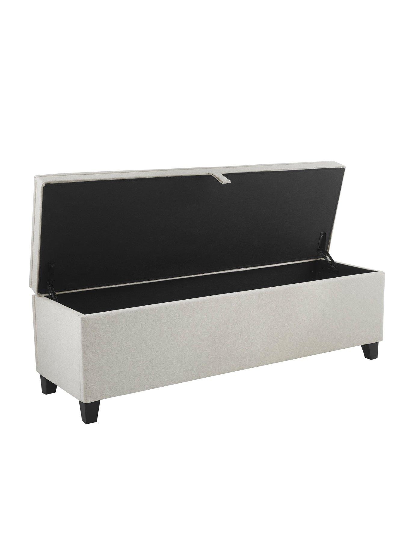 Image 4 of 7 of Dusk Middleton Button Back Storage Ottoman - Linen Natural