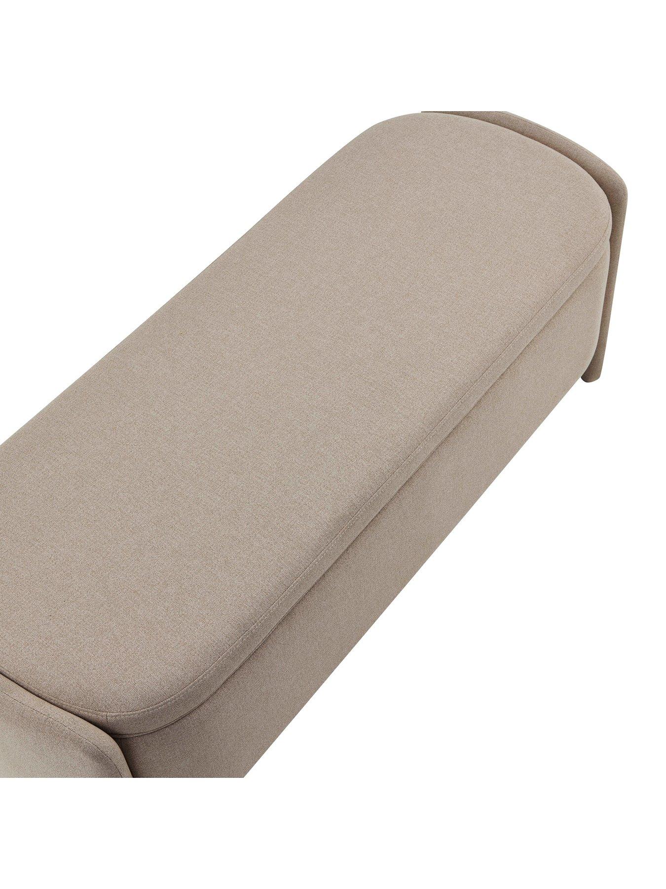 Image 4 of 6 of Dusk Didsbury Curved Ottoman Storage Bench - Oatmeal