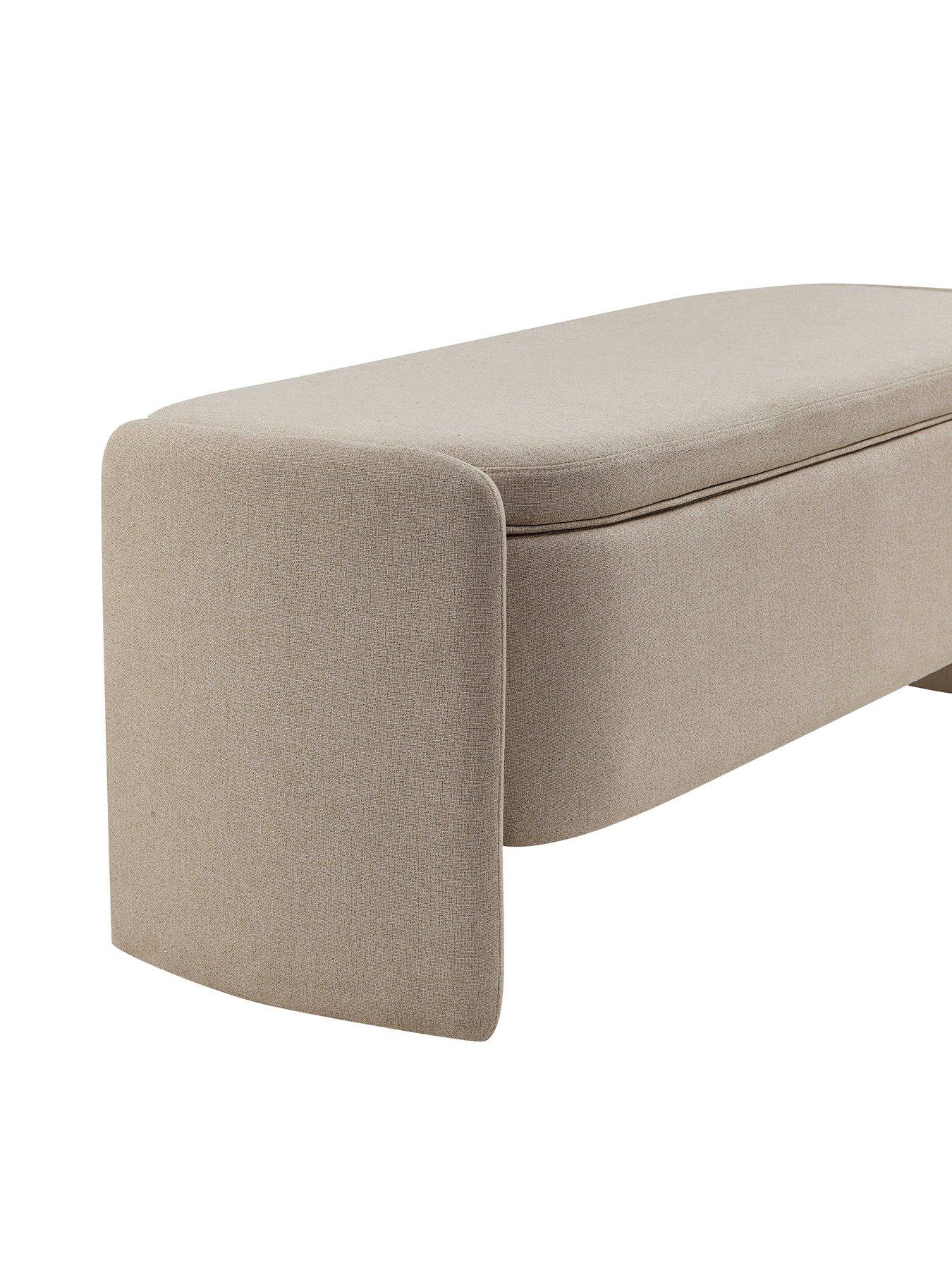 Image 5 of 6 of Dusk Didsbury Curved Ottoman Storage Bench - Oatmeal