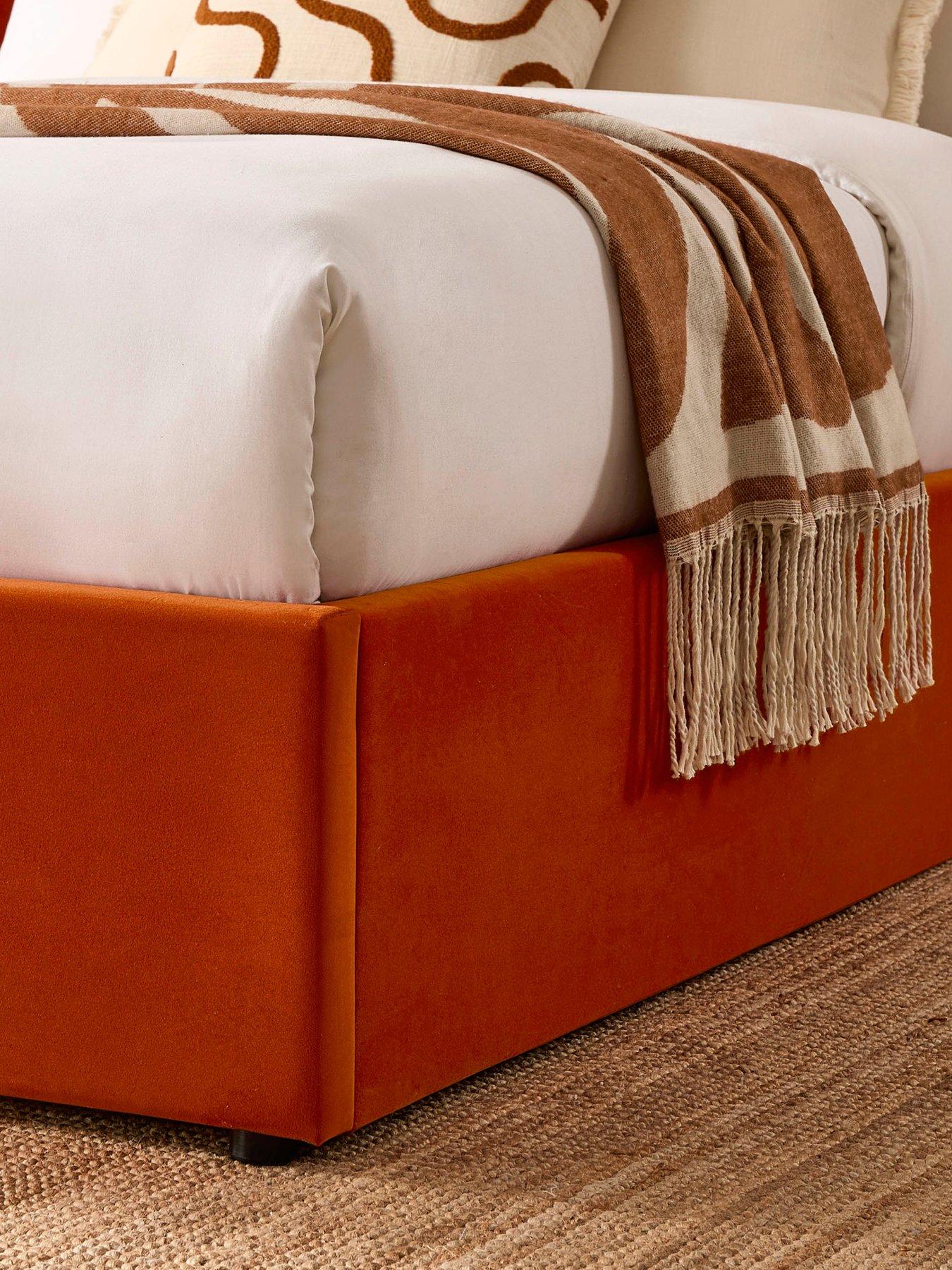 Image 5 of 7 of Dusk Ascot Bright Orange Ottoman Storage Bed