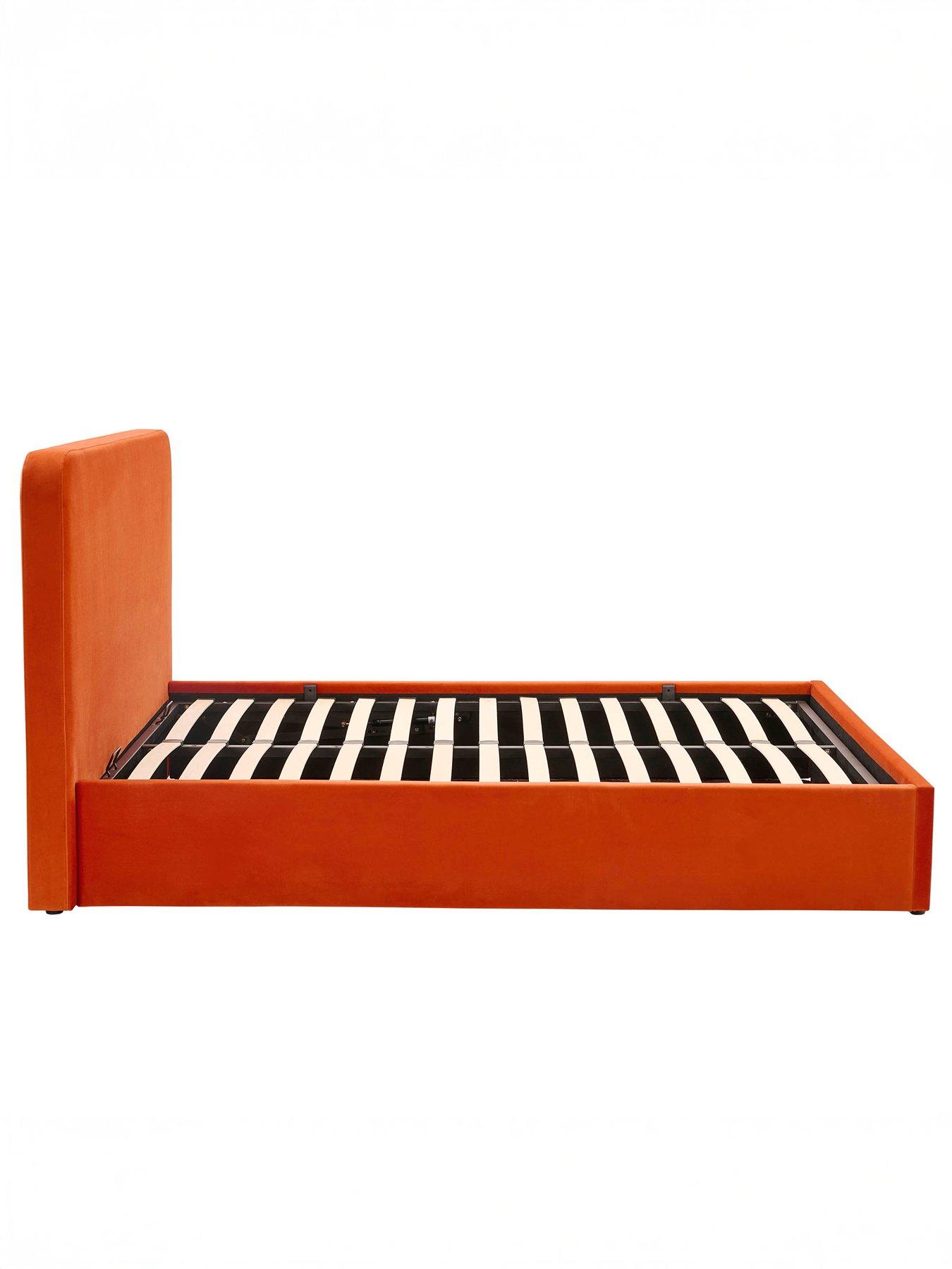 Image 6 of 7 of Dusk Ascot Bright Orange Ottoman Storage Bed