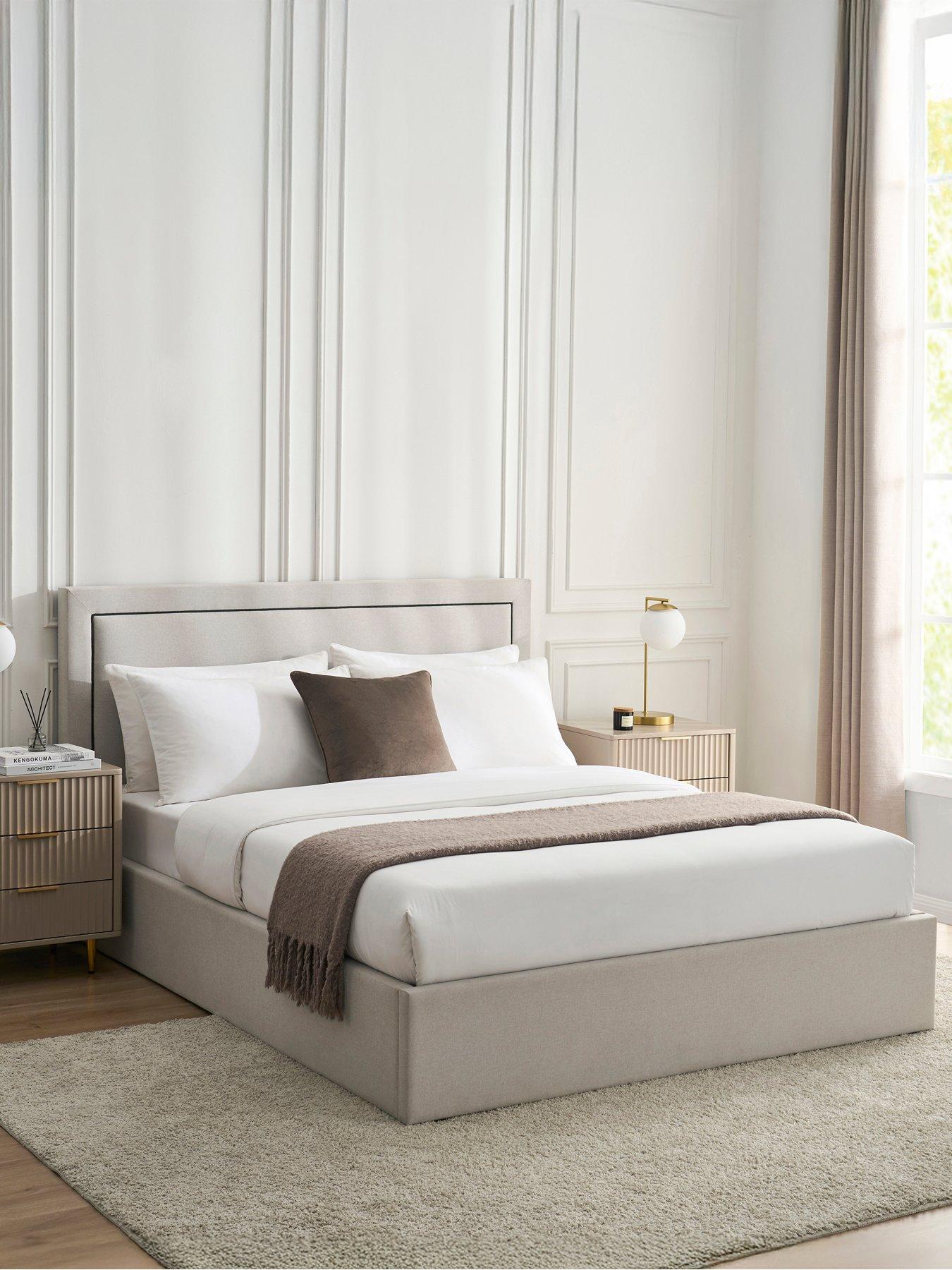  image of dusk-windsor-naturalblack-ottoman-storage-bed-double